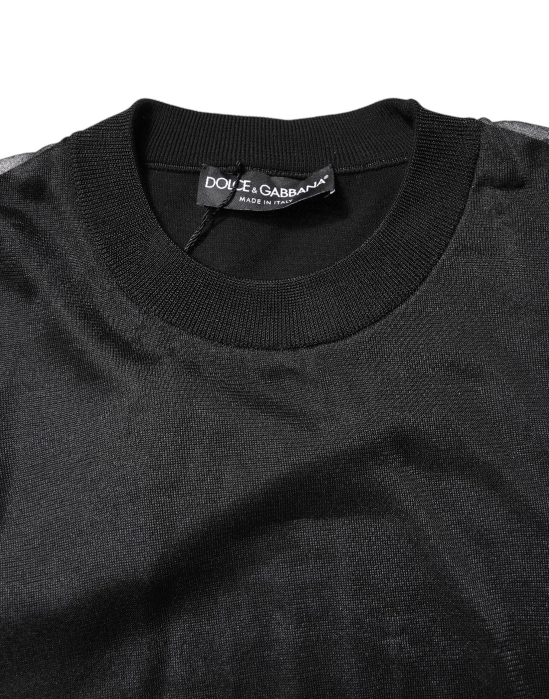 Dolce & Gabbana Black Logo Knitted Crewneck Pullover Sweater