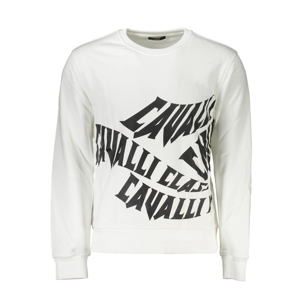 Cavalli Class Bianco Cotton Men Sweatshirt