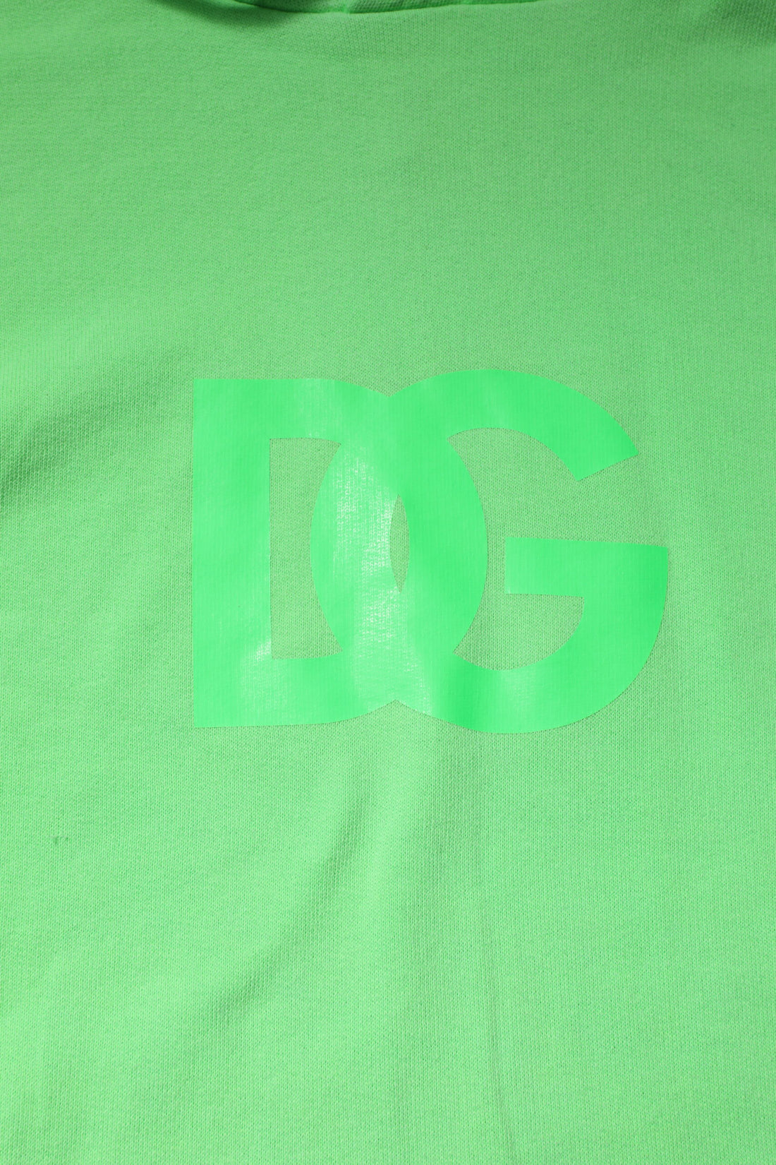 Dolce & Gabbana Green Cotton DG Logo Print Hooded Sweater