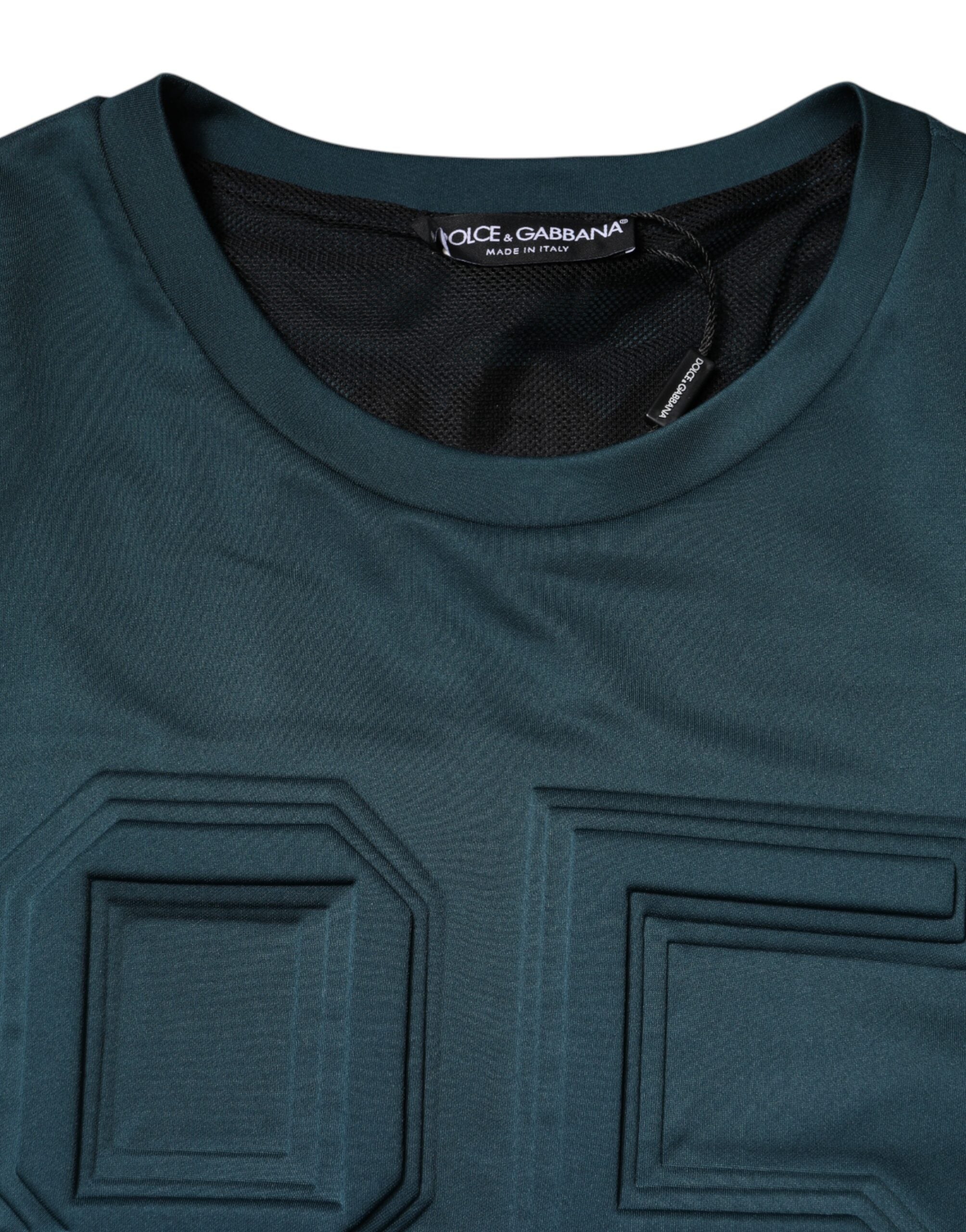Donkergroene Pullover Sweater met Logo in Reliëf