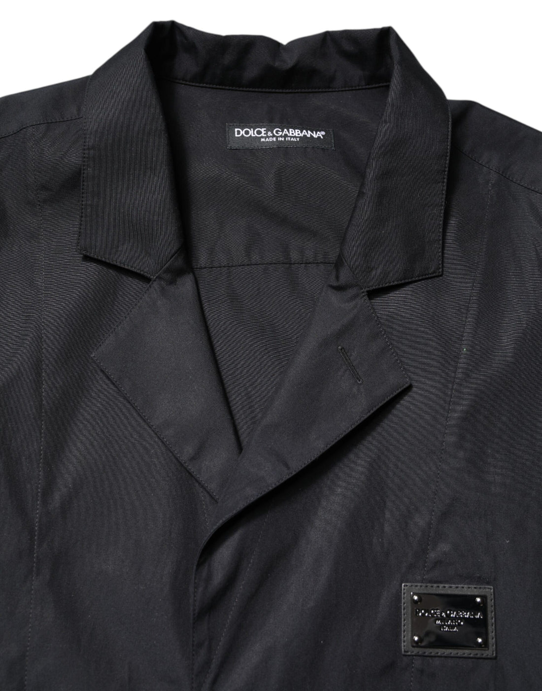 Zwart casual overhemd met korte mouwen en knoopsluiting