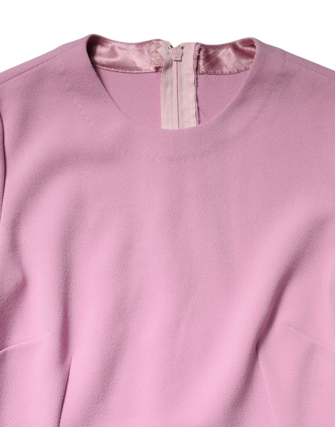 Dolce & Gabbana Pink Polyester Long Sleeves Sheath Mini Dress