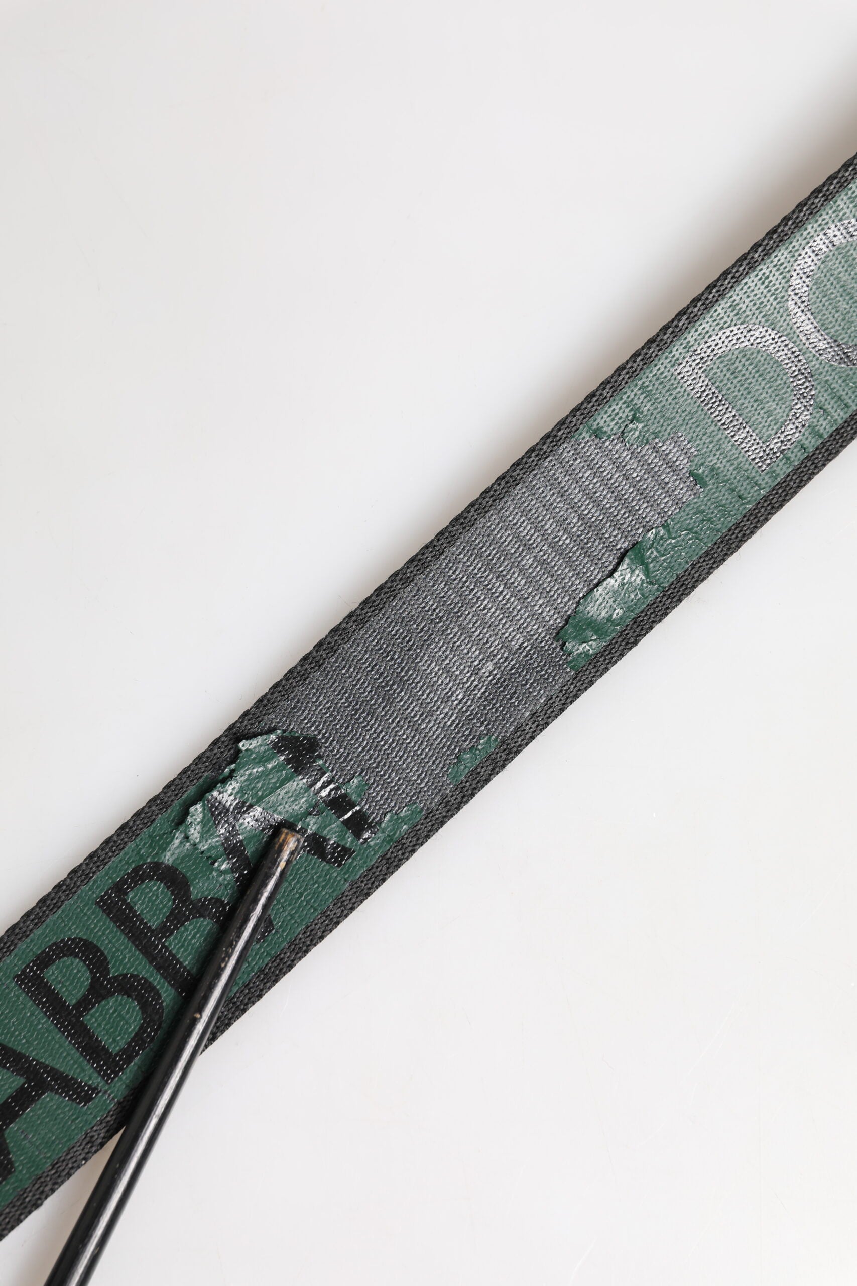 Groen Zwart Polyester DG Logo Gesp Riem