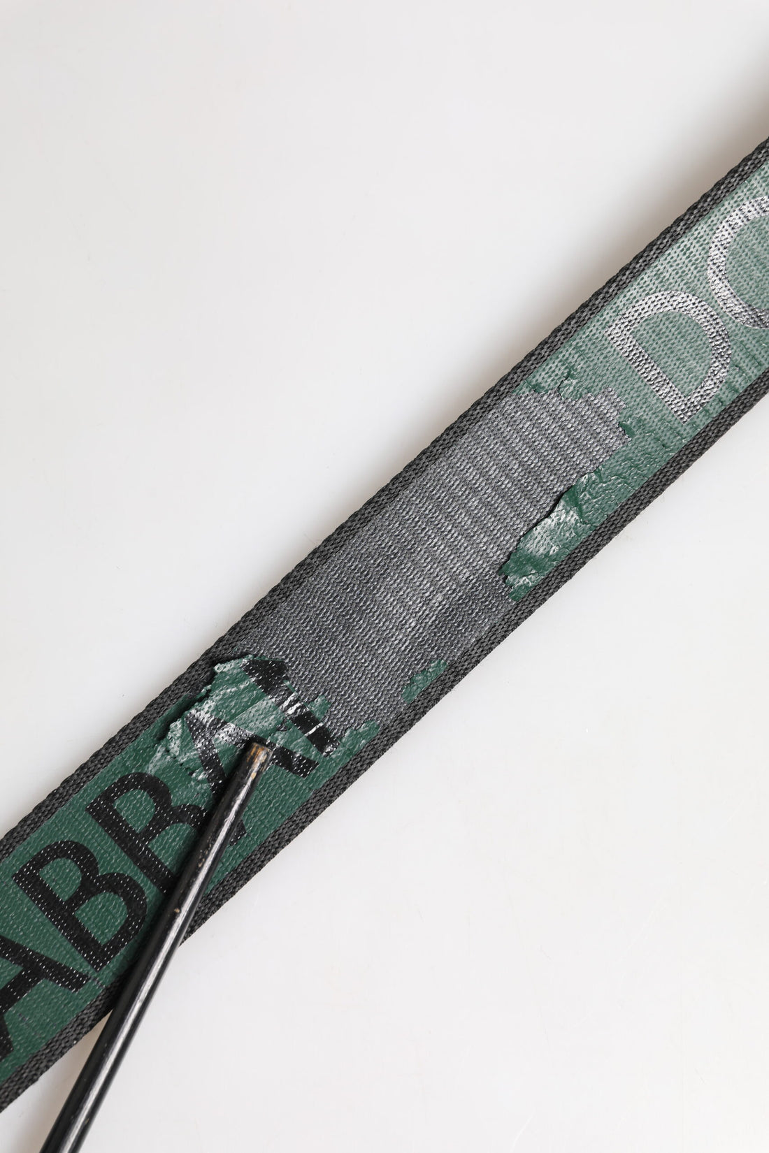 Groen Zwart Polyester DG Logo Gesp Riem