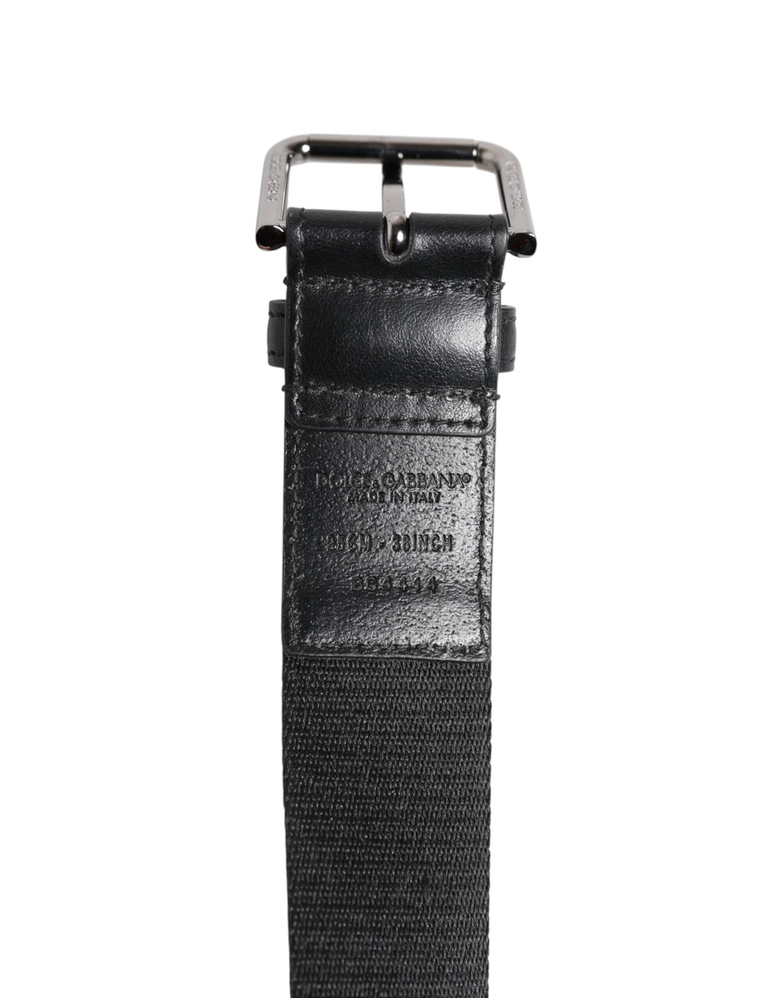Dolce & Gabbana Black Blue DG Logo Silver Metal Buckle Belt