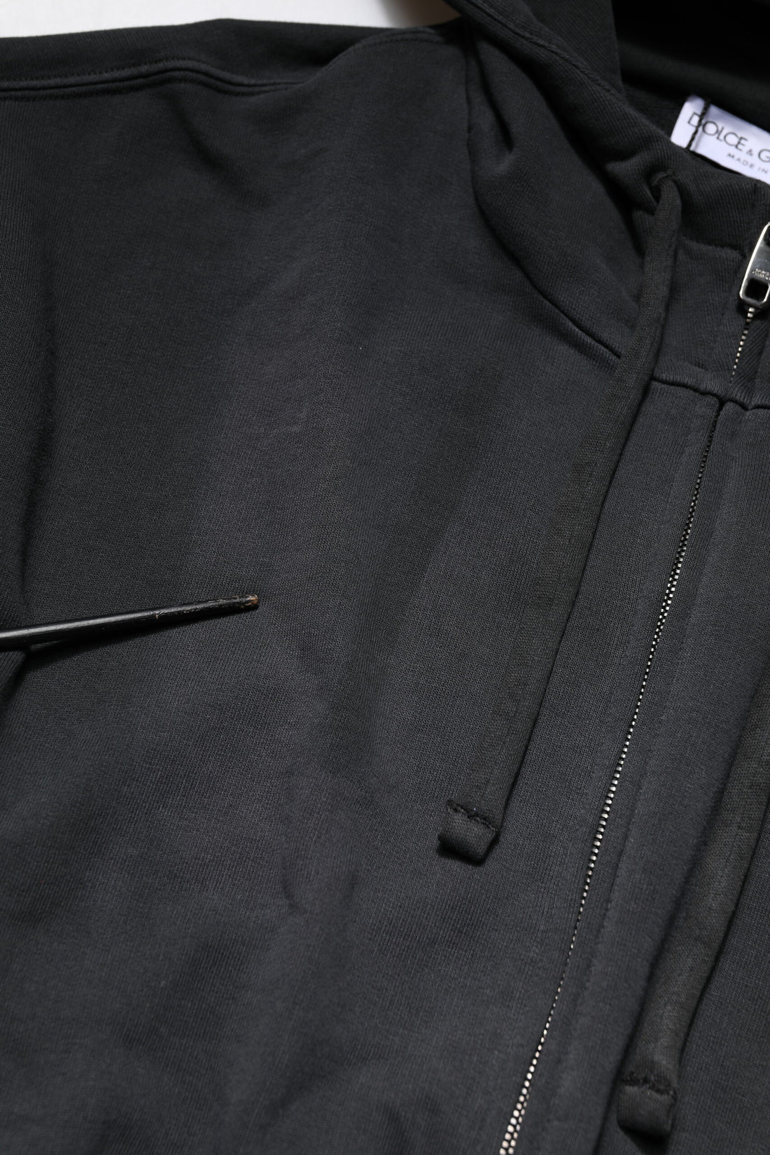 Dolce & Gabbana Black Logo Full Zip Hooded Men Sweatshirt Sweater