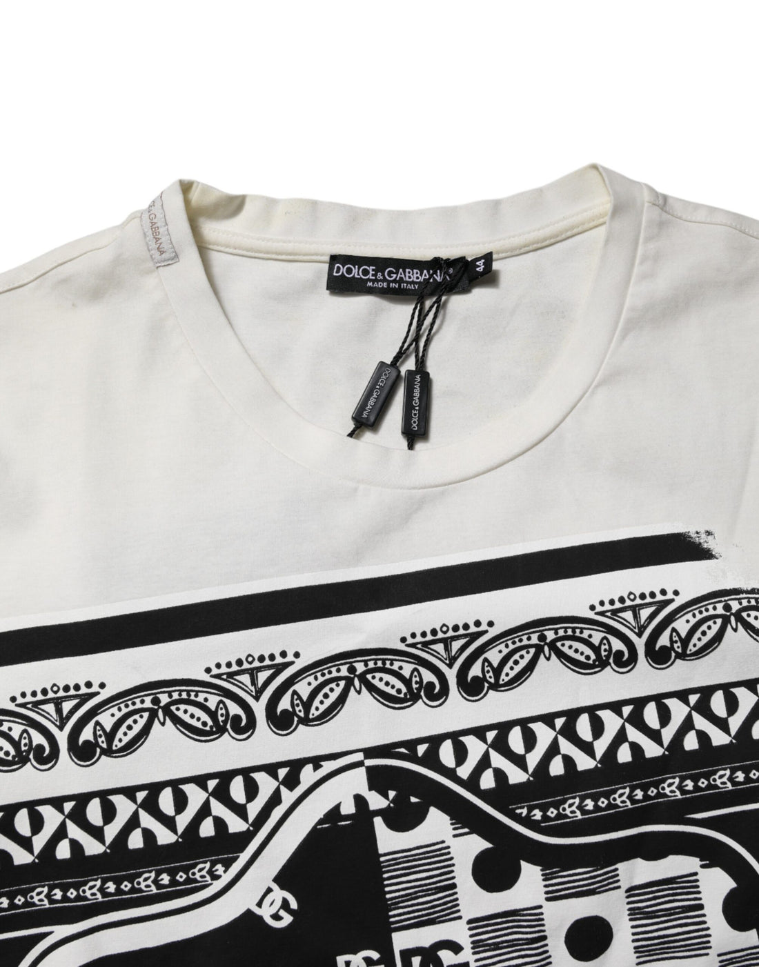 Wit Katoenen T-shirt met Logobandana-print