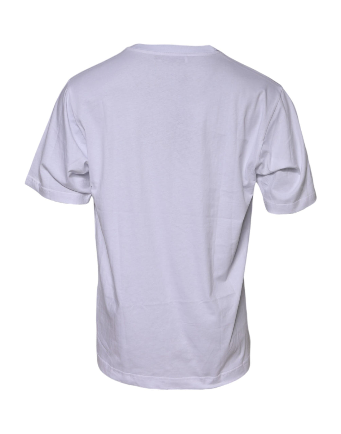 Dolce & Gabbana White Cotton Logo Print Crew Neck T-shirt