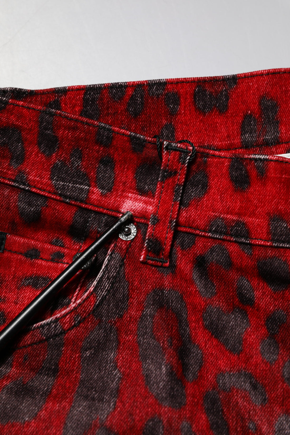 Dolce & Gabbana Red Leopard Print Cotton Skinny Denim Jeans