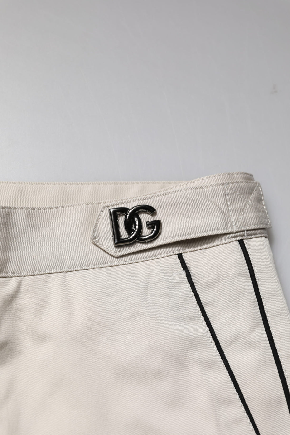 Dolce & Gabbana White Cotton Dress Slim Formal Pants