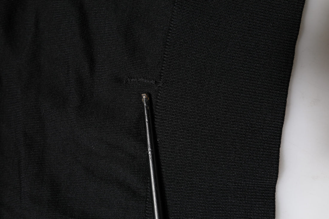 Dolce & Gabbana Black Long Sleeve Crew Neck Pullover Sweater
