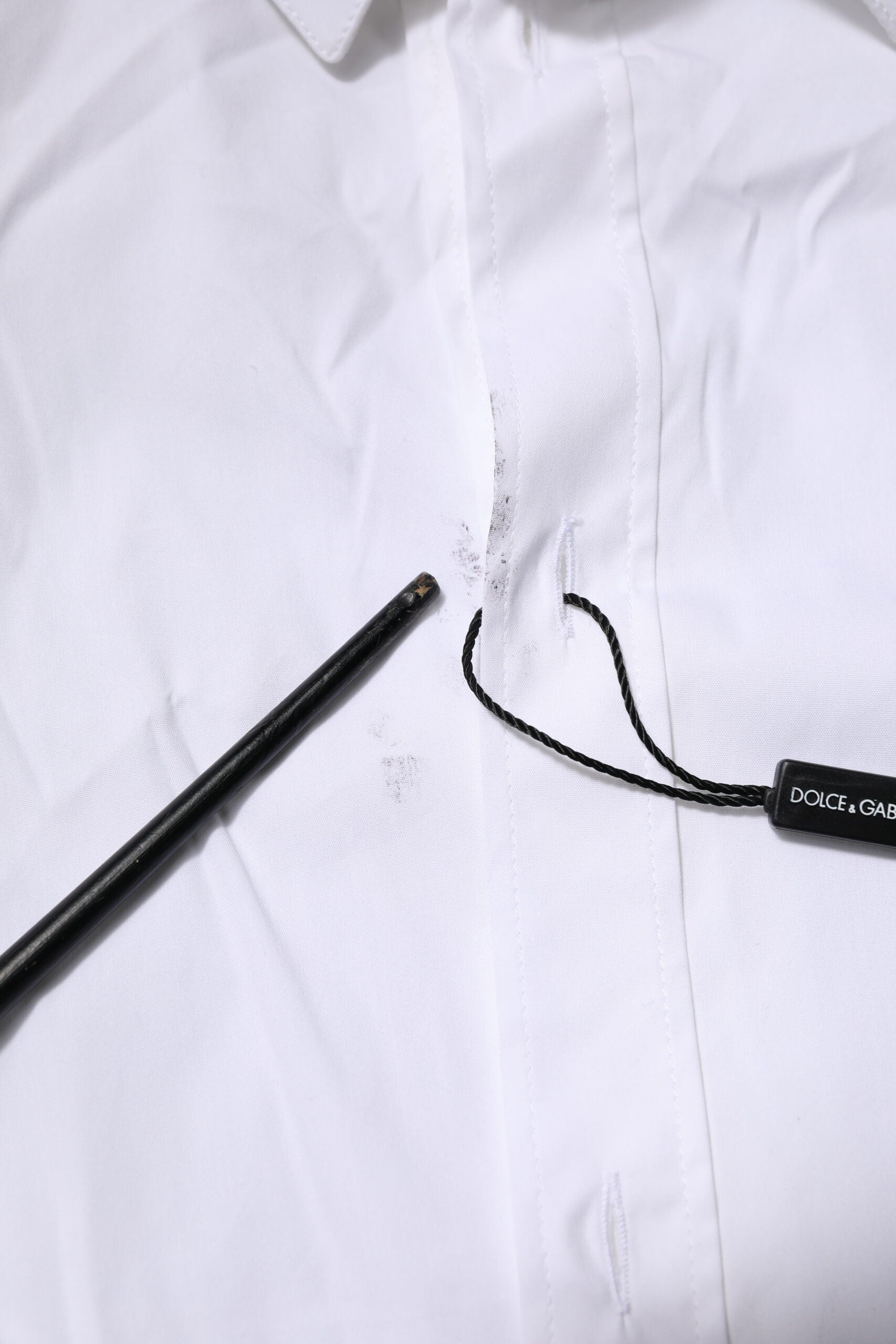 Witte Katoenen GOUDEN Formele Overhemd met Lange Mouwen