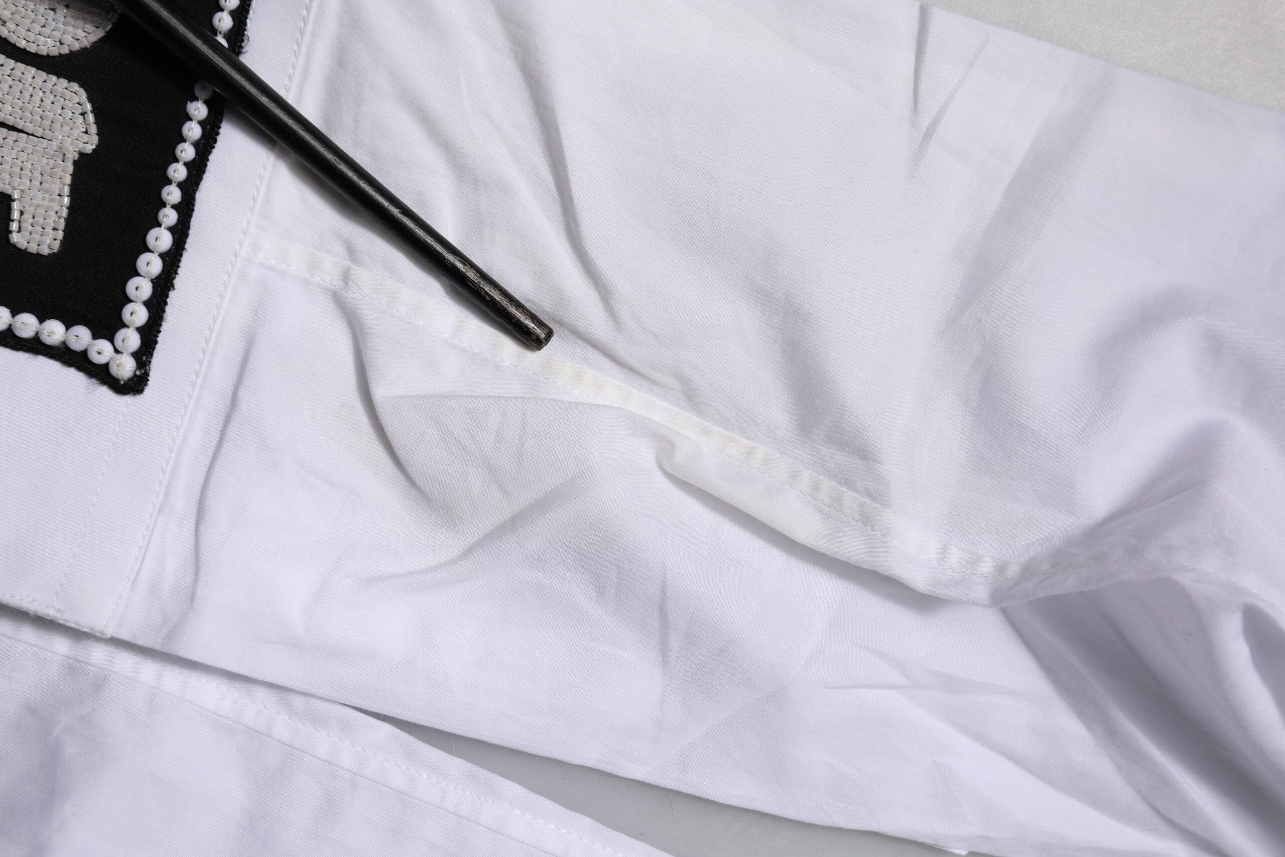 Witte Katoenen GOUDEN Formele Overhemd met Lange Mouwen