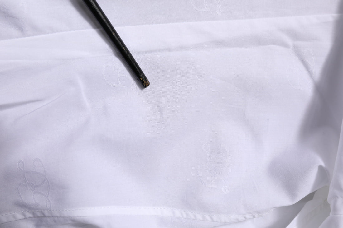 Witte Katoenen GOUDEN Formele Overhemd met Lange Mouwen