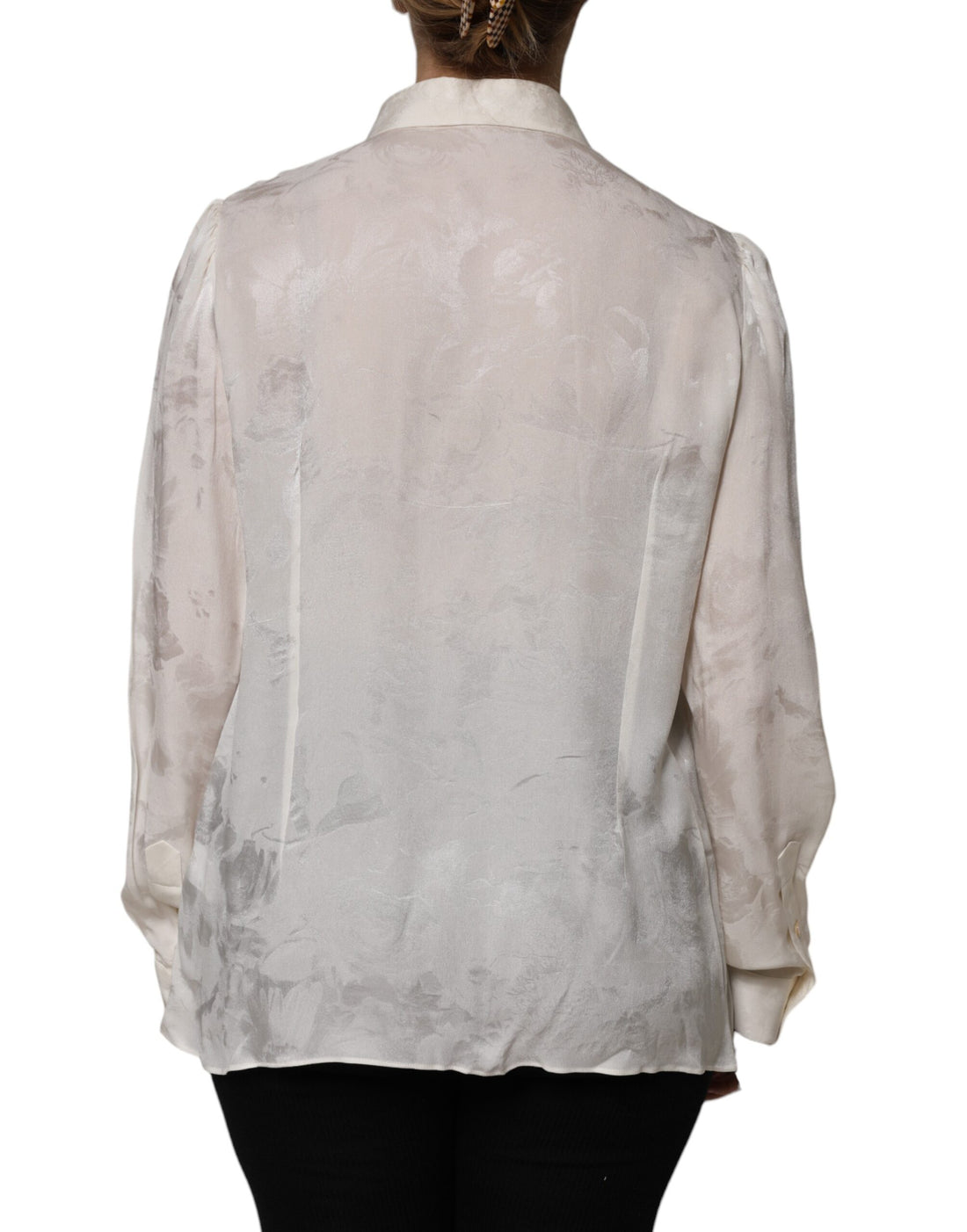 Witte Blouse Top Met Lange Mouwen En Knopen