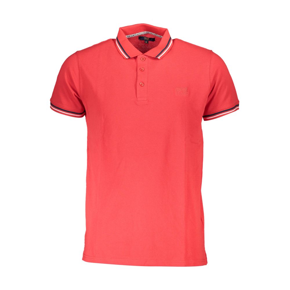 Cavalli Class Red Cotton Men Polo Shirt
