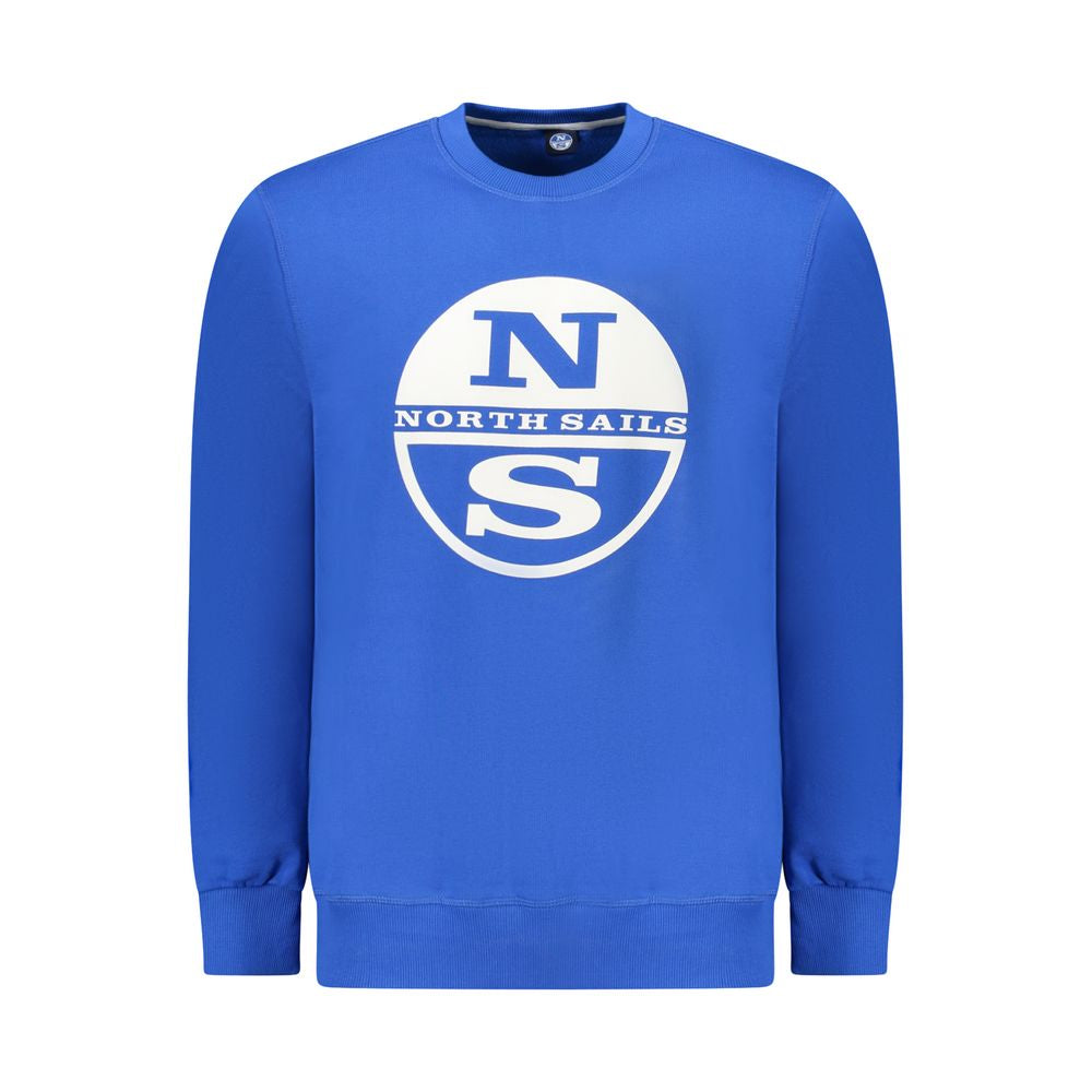 North Sails Blue Cotton Men Sweatshirt