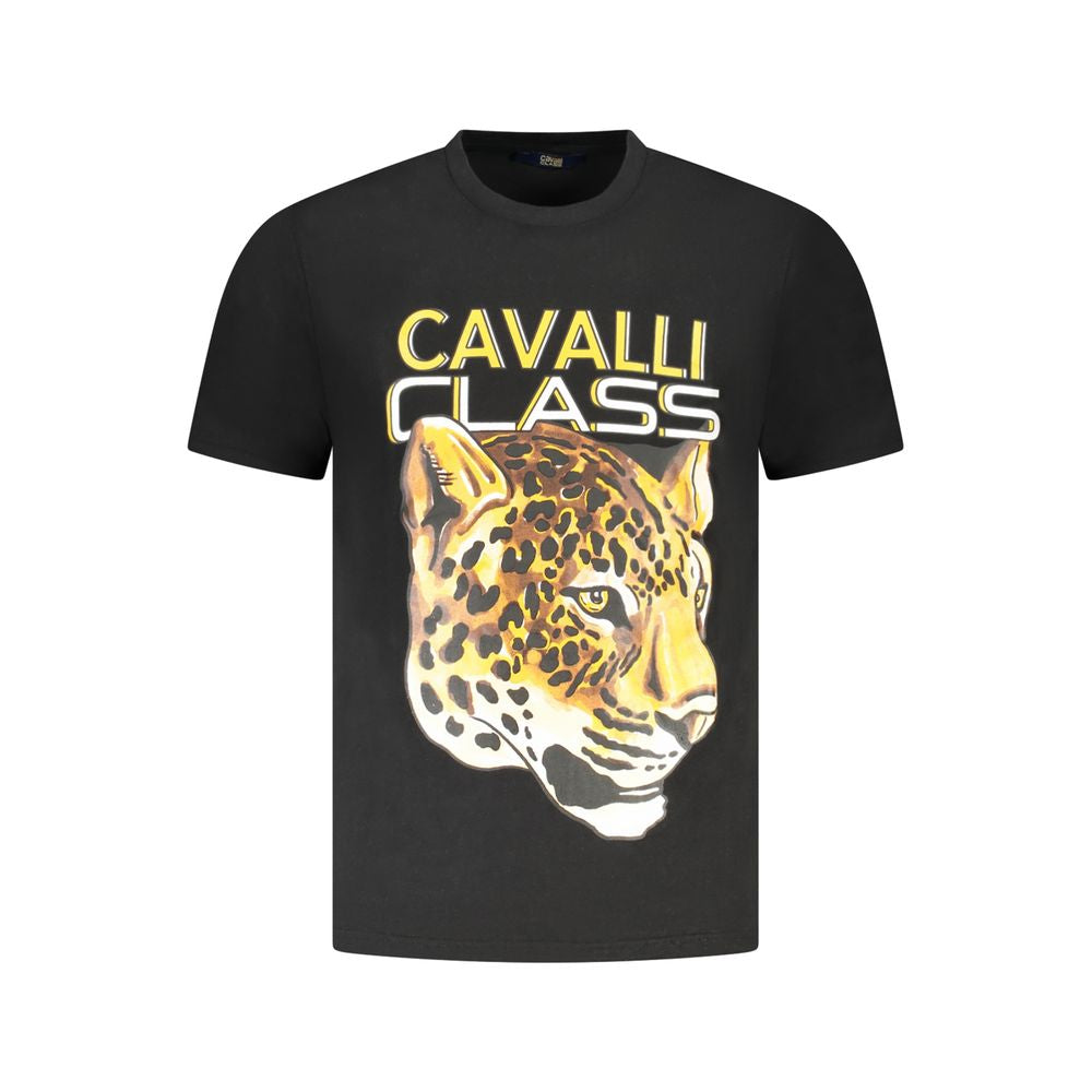 Cavalli Class Black Cotton Men T-Shirt