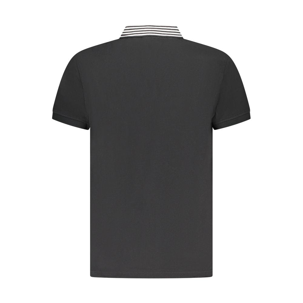 Cavalli Class Black Cotton Men Polo Shirt