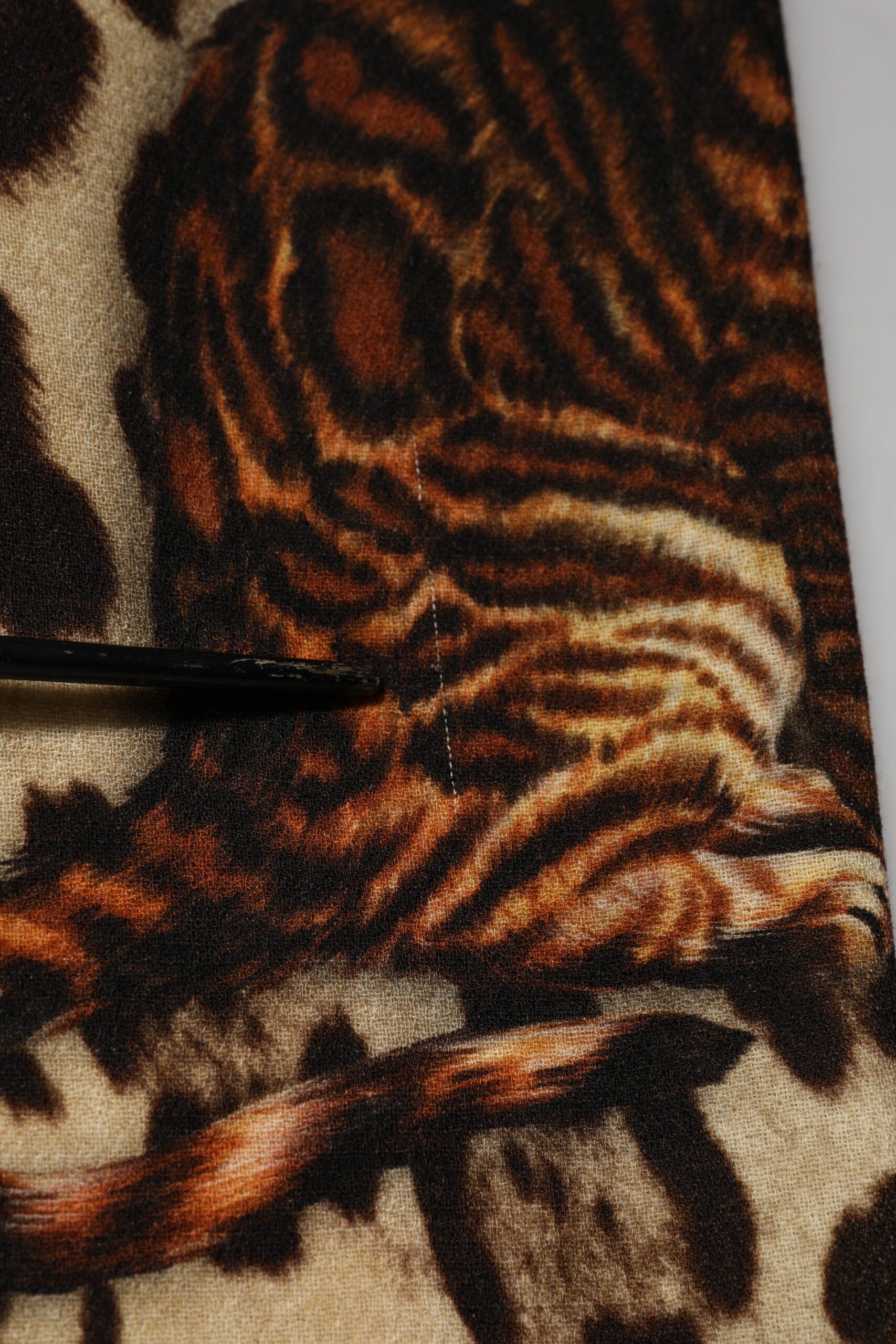 Dolce & Gabbana Brown Leopard Print Belted A-line Midi Dress