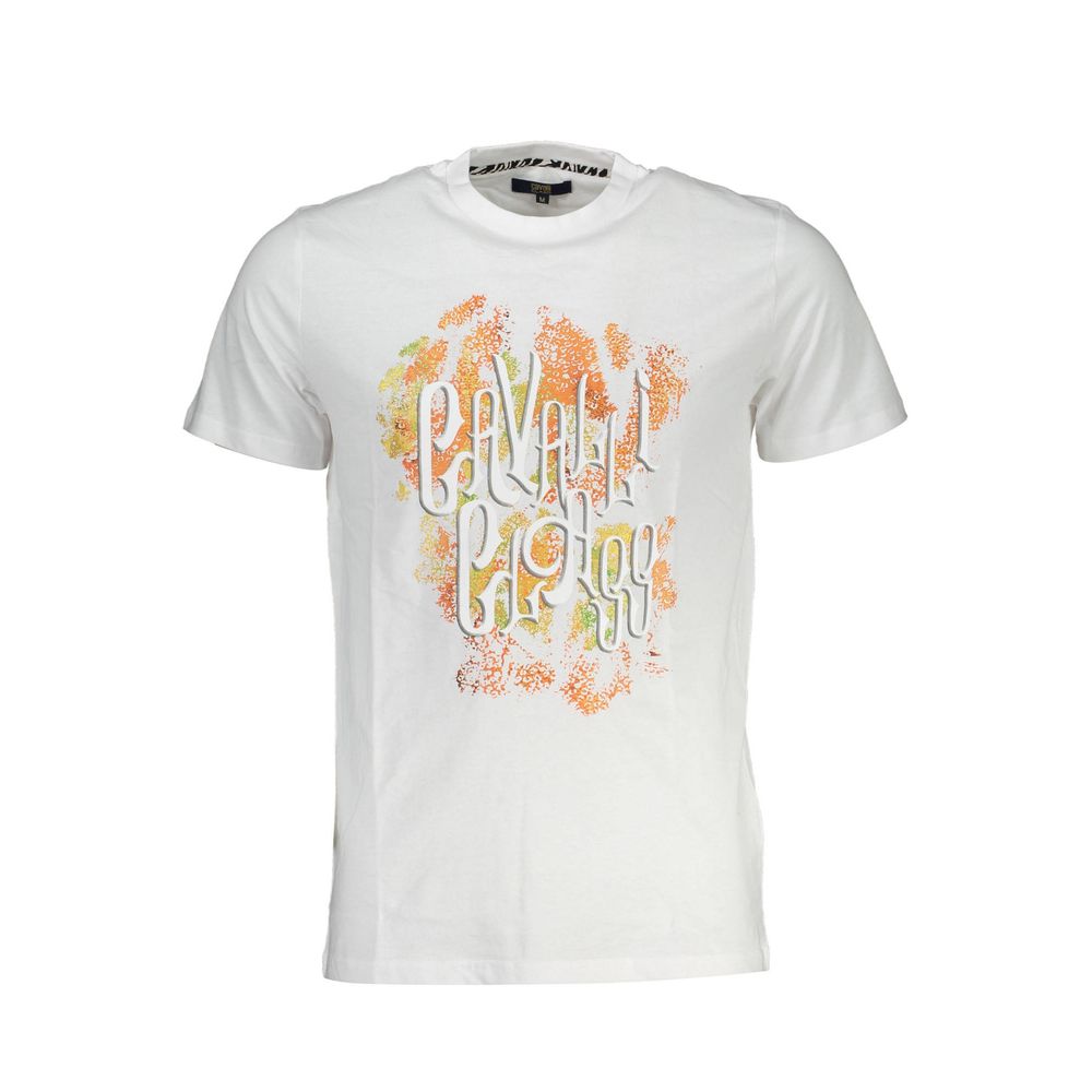 Cavalli Class Bianco Cotton Men T-Shirt