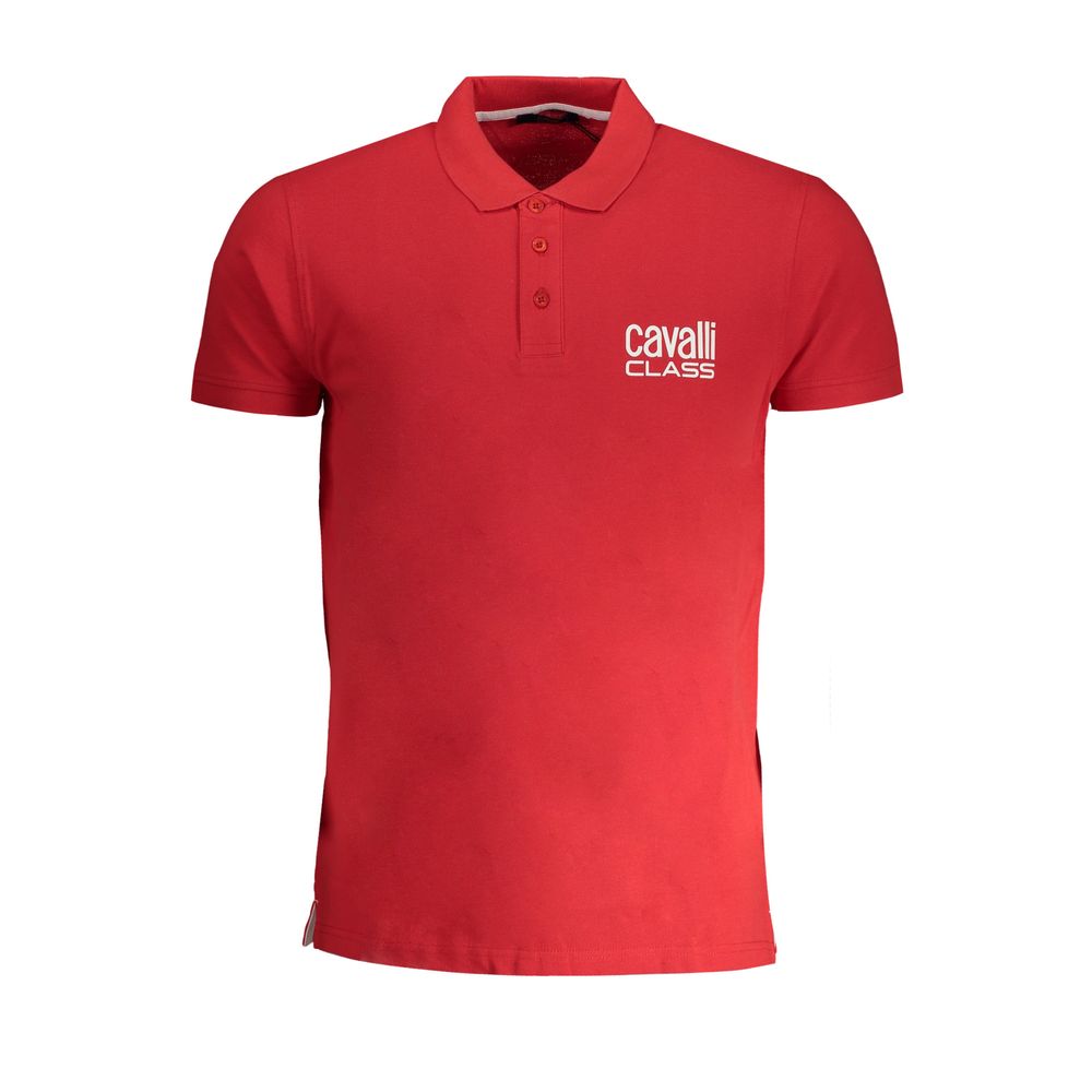 Cavalli Class Red Cotton Men Polo Shirt