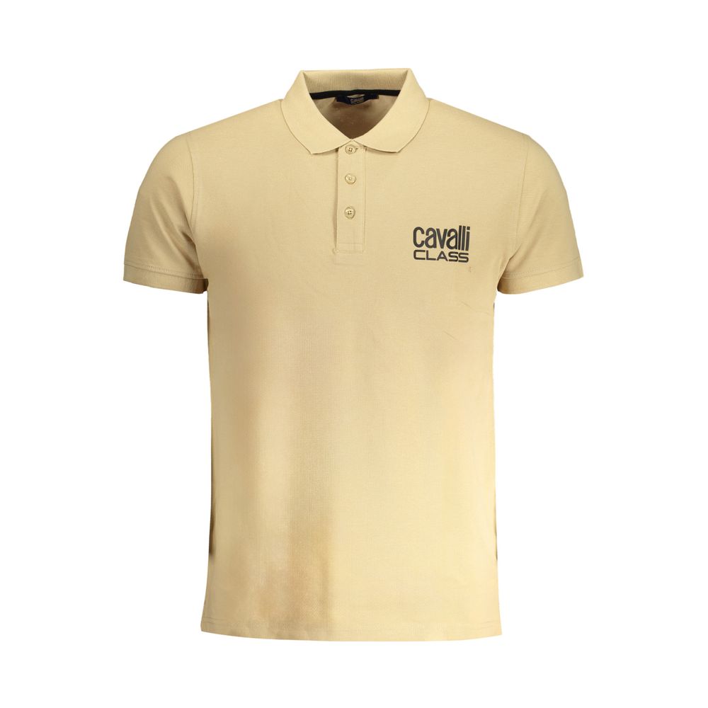 Cavalli Class Beige Cotton Men Polo-Shirt