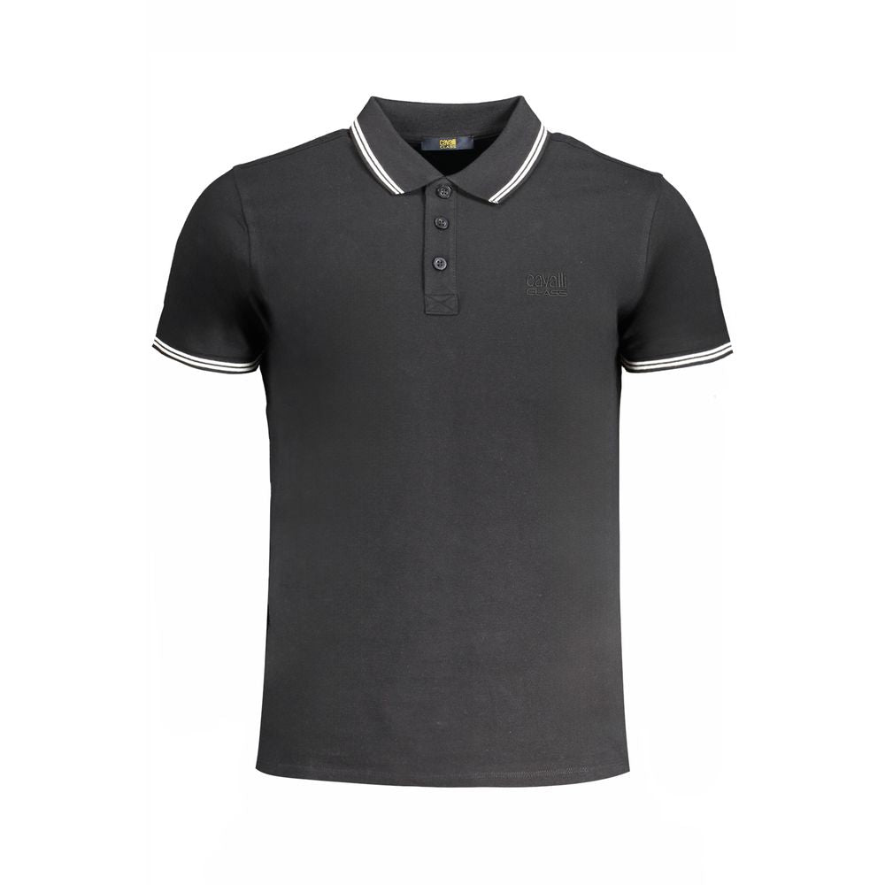 Cavalli Class Nero Cotton Men Polo