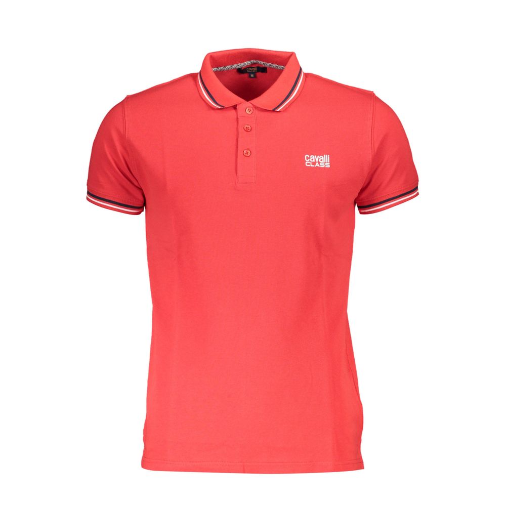 Cavalli Class Rosso Cotton Men Polo