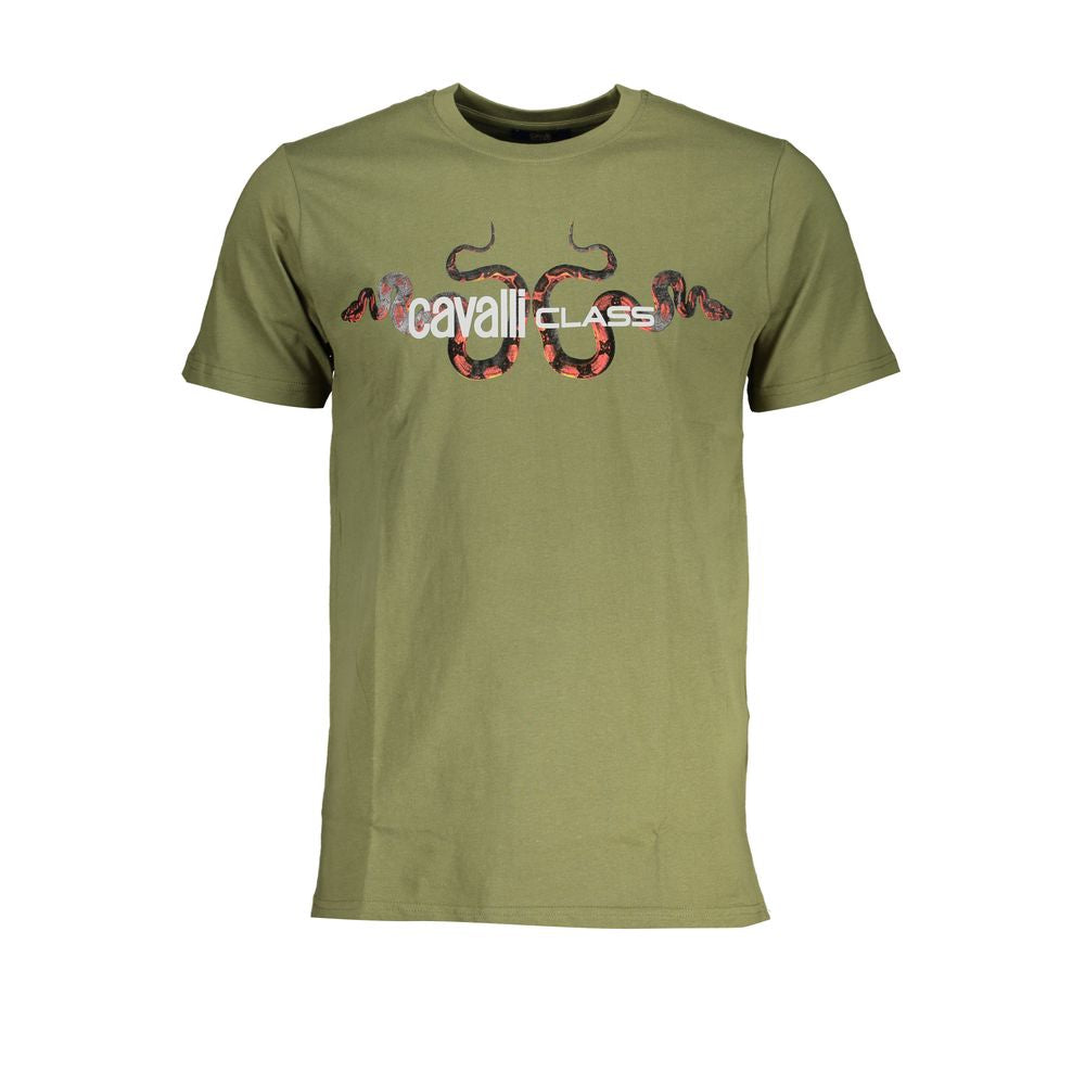 Cavalli Class Verde Cotton Men T-Shirt
