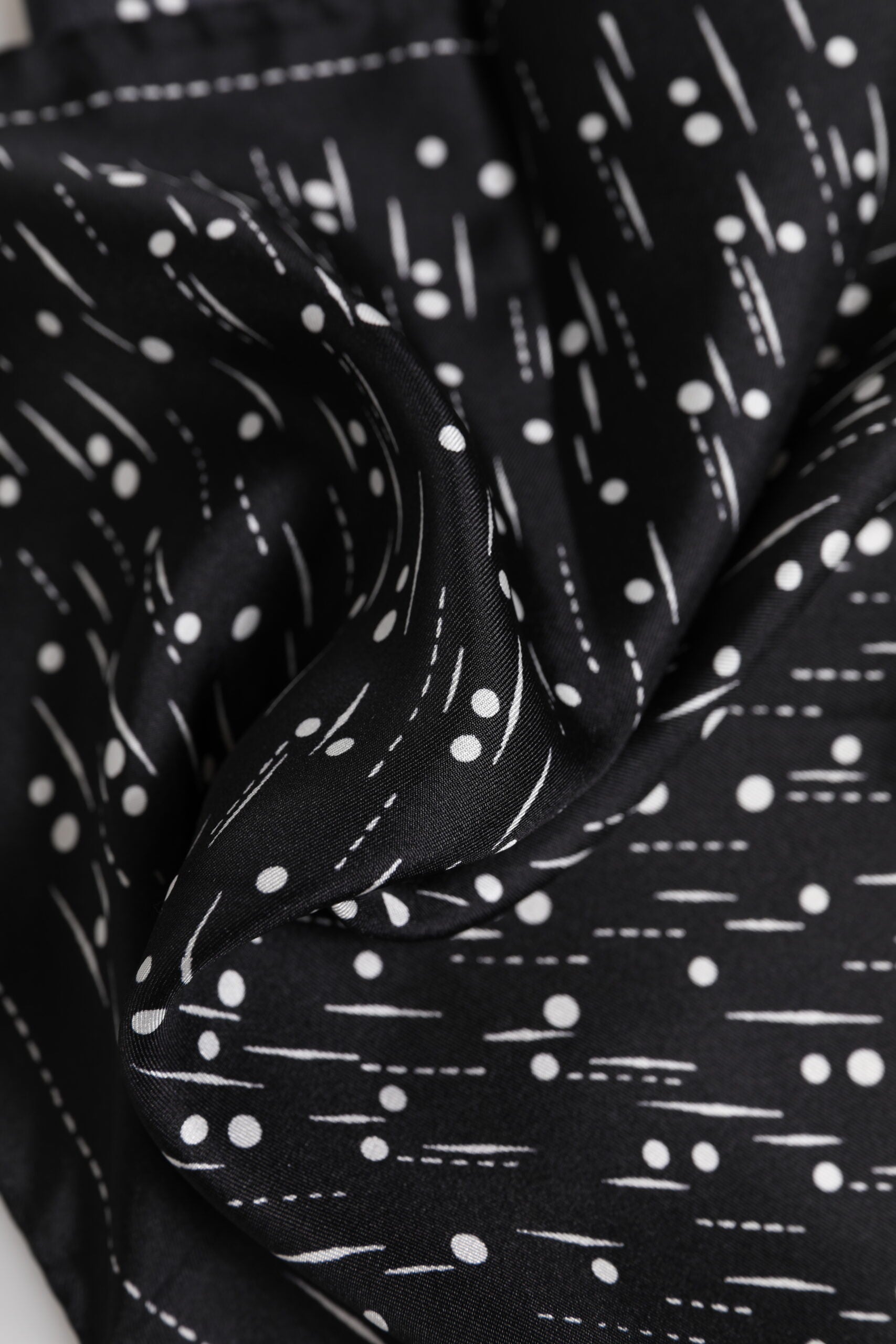 Dolce & Gabbana Black White Printed Square Men Foulard Scarf