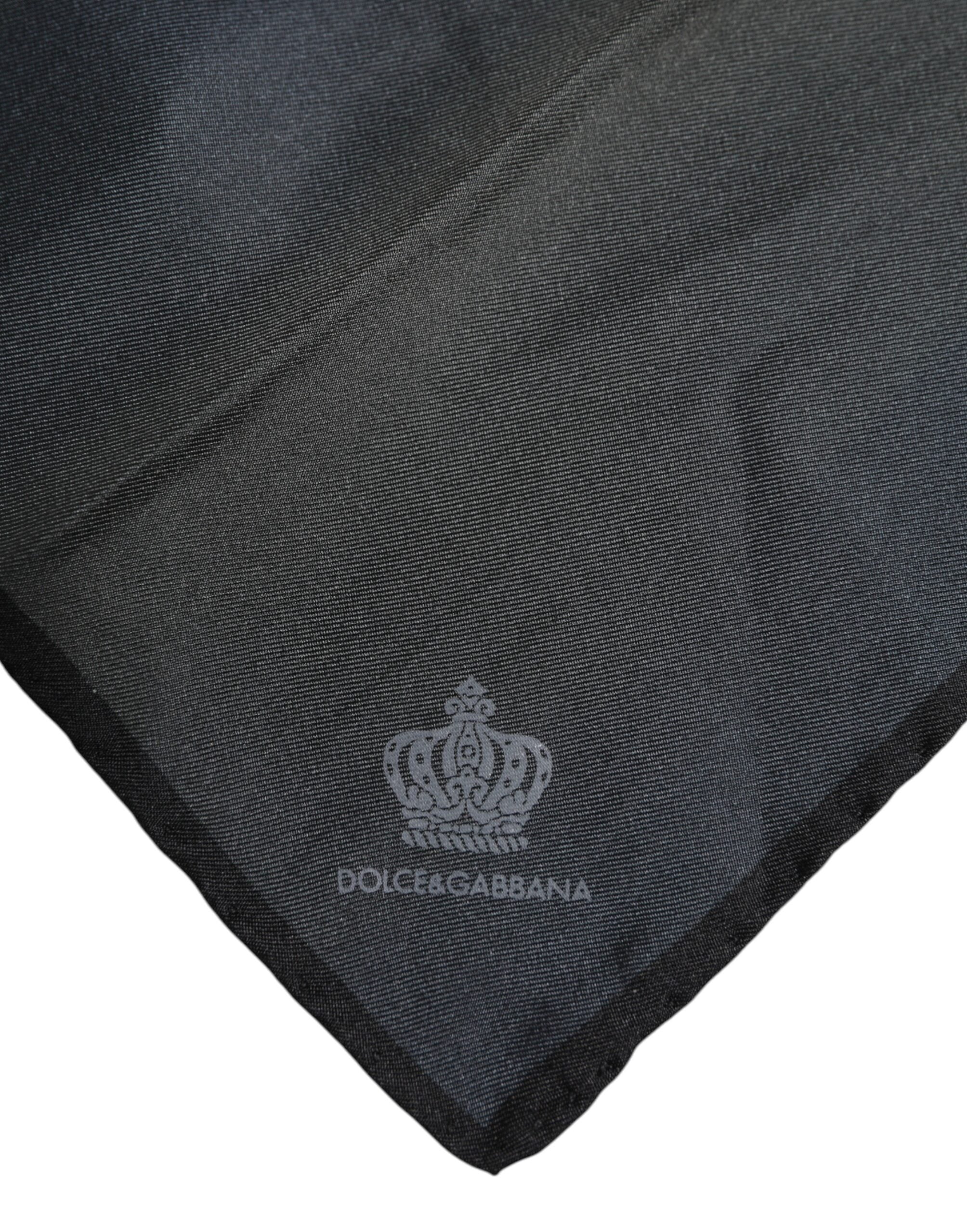 Blauwe DG Kroon Zijden Vierkante Heren Foulard Sjaal