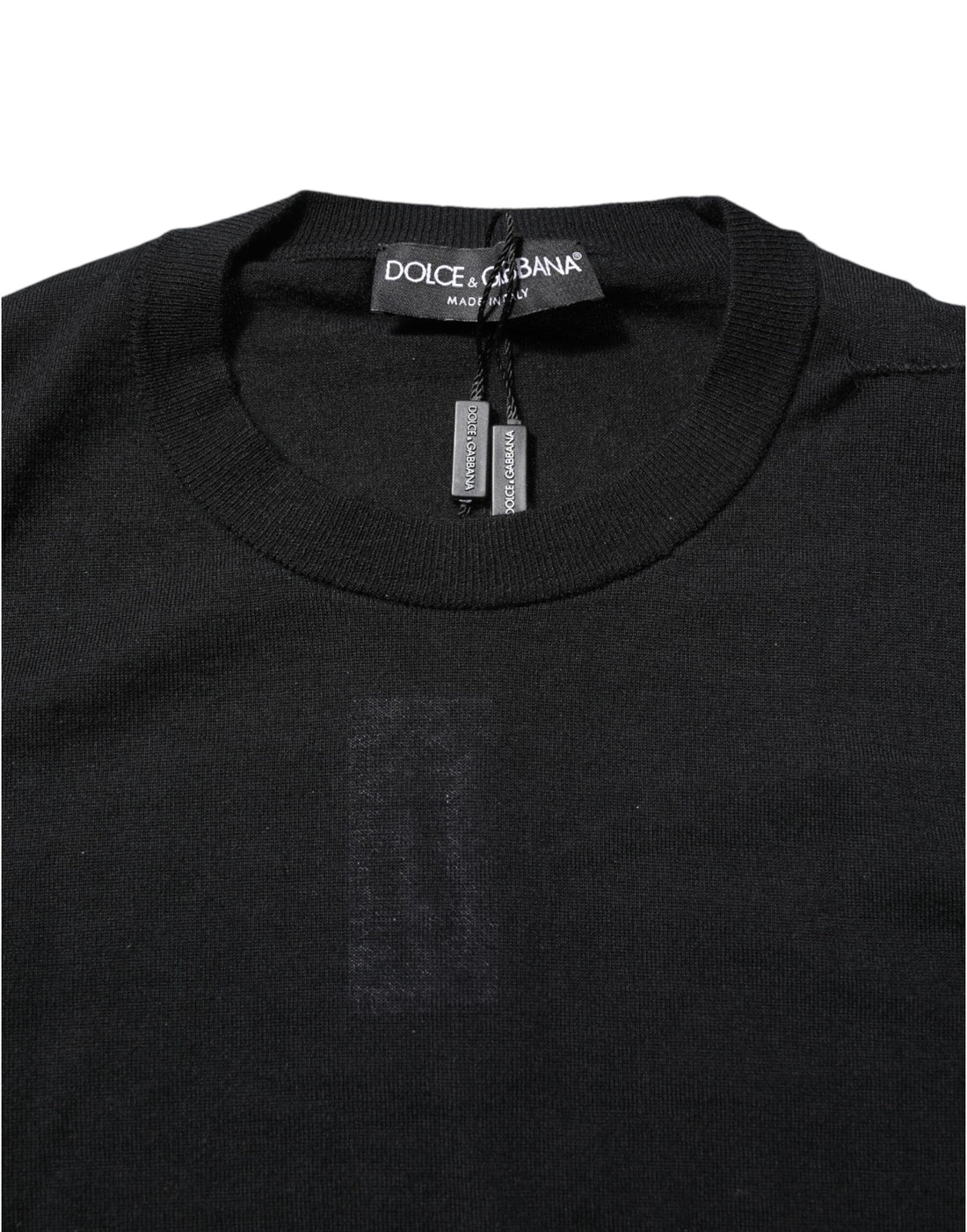 Dolce & Gabbana Black Cashmere Crew Neck Long Sleeves T-shirt