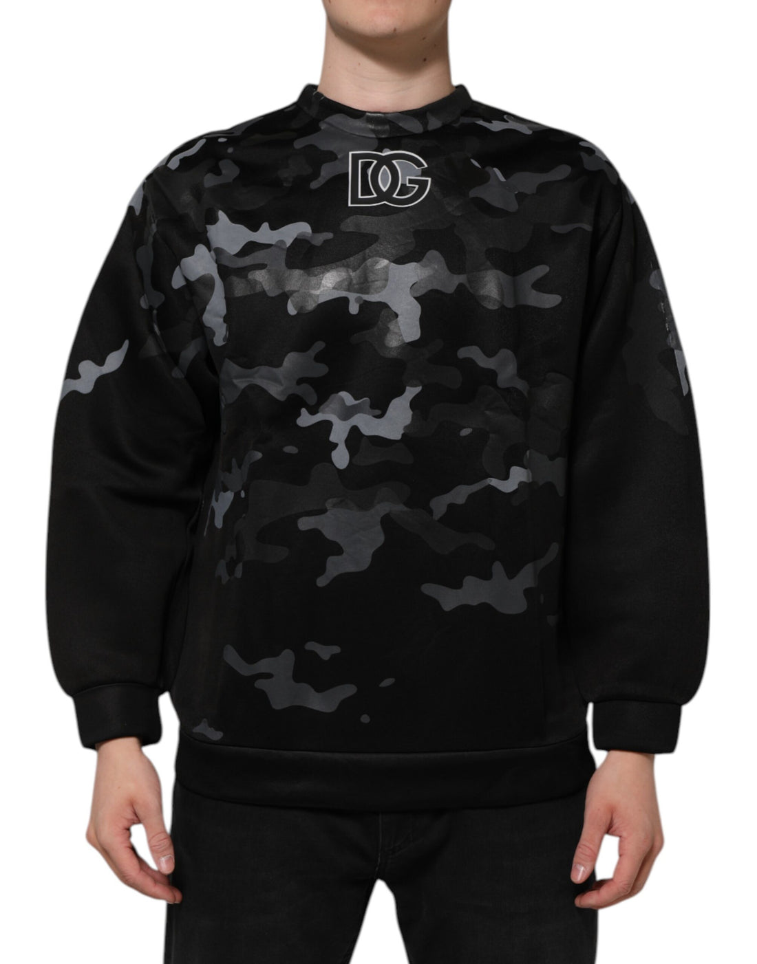 Zwart Camouflage Pullover Sweatshirt Trui