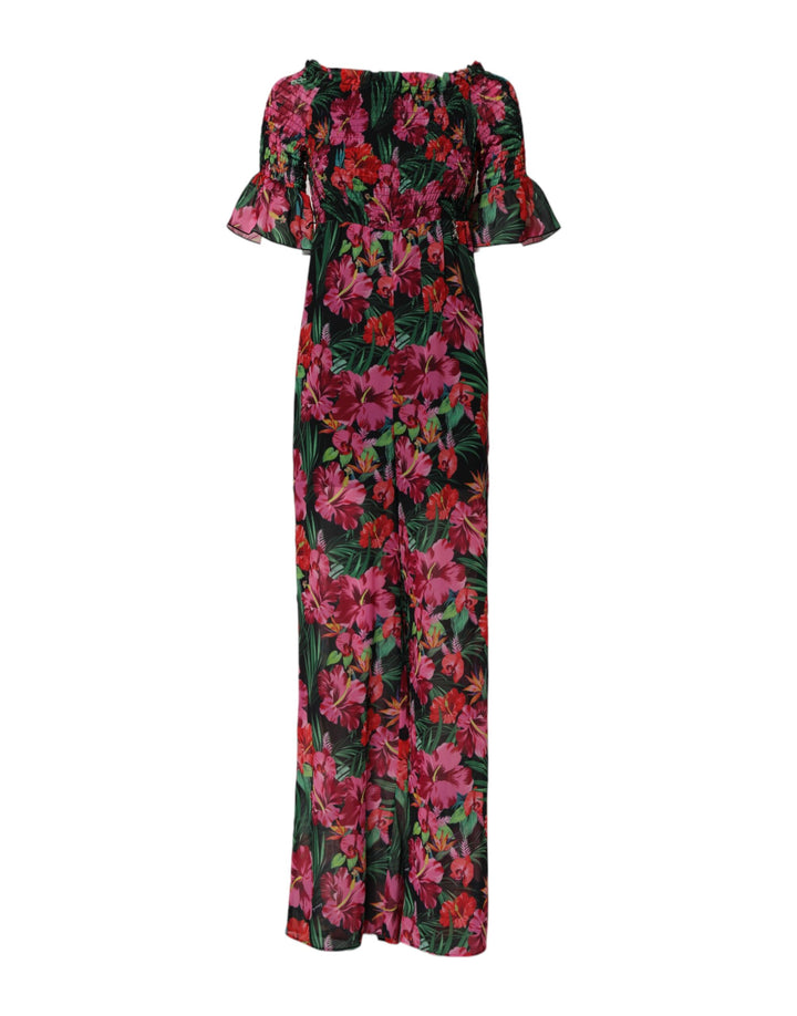Patrizia Pepe Multicolor Floral Print Overall Jumpsuit Dress