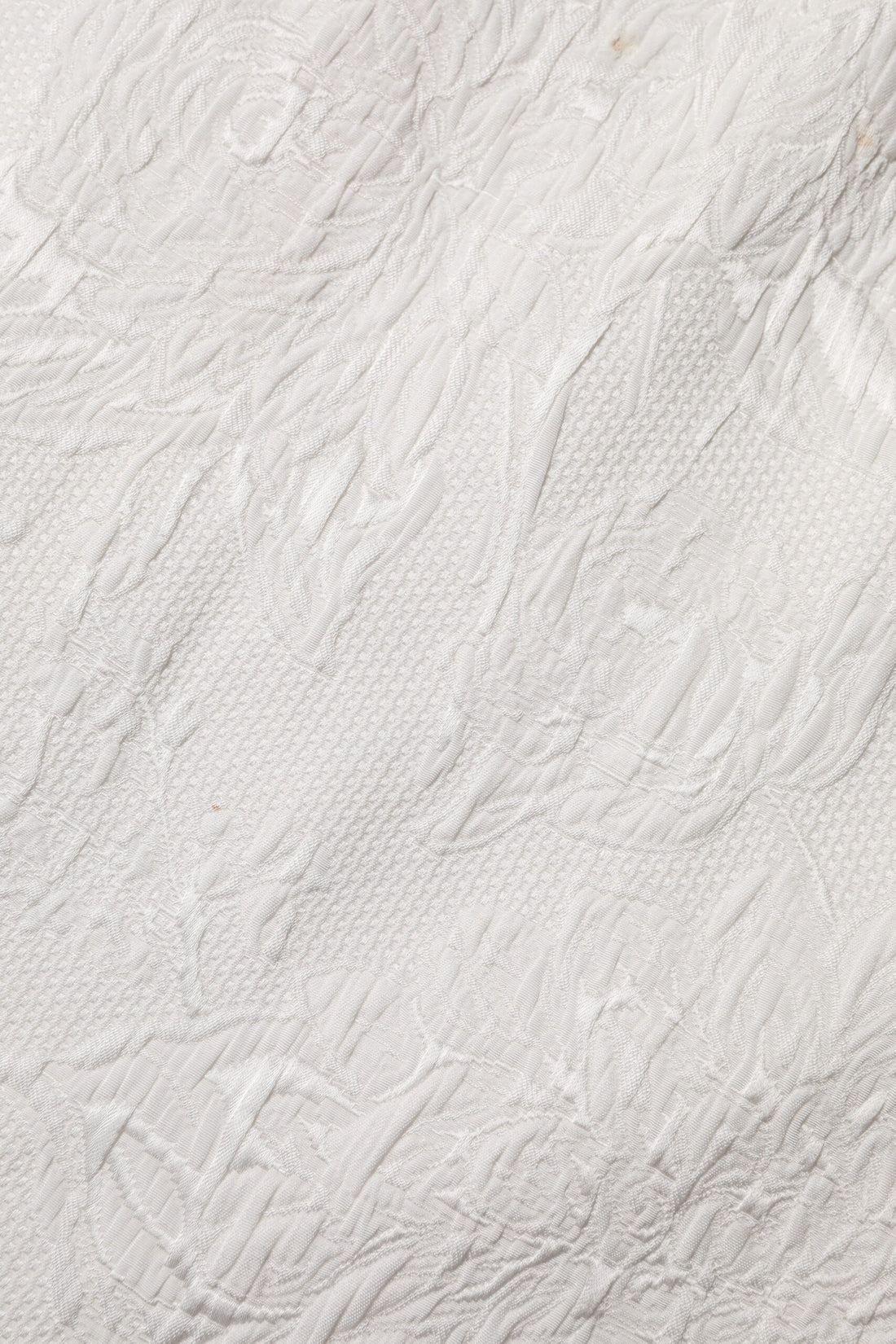 Dolce & Gabbana White Floral Brocade A-line High Waist Skirt