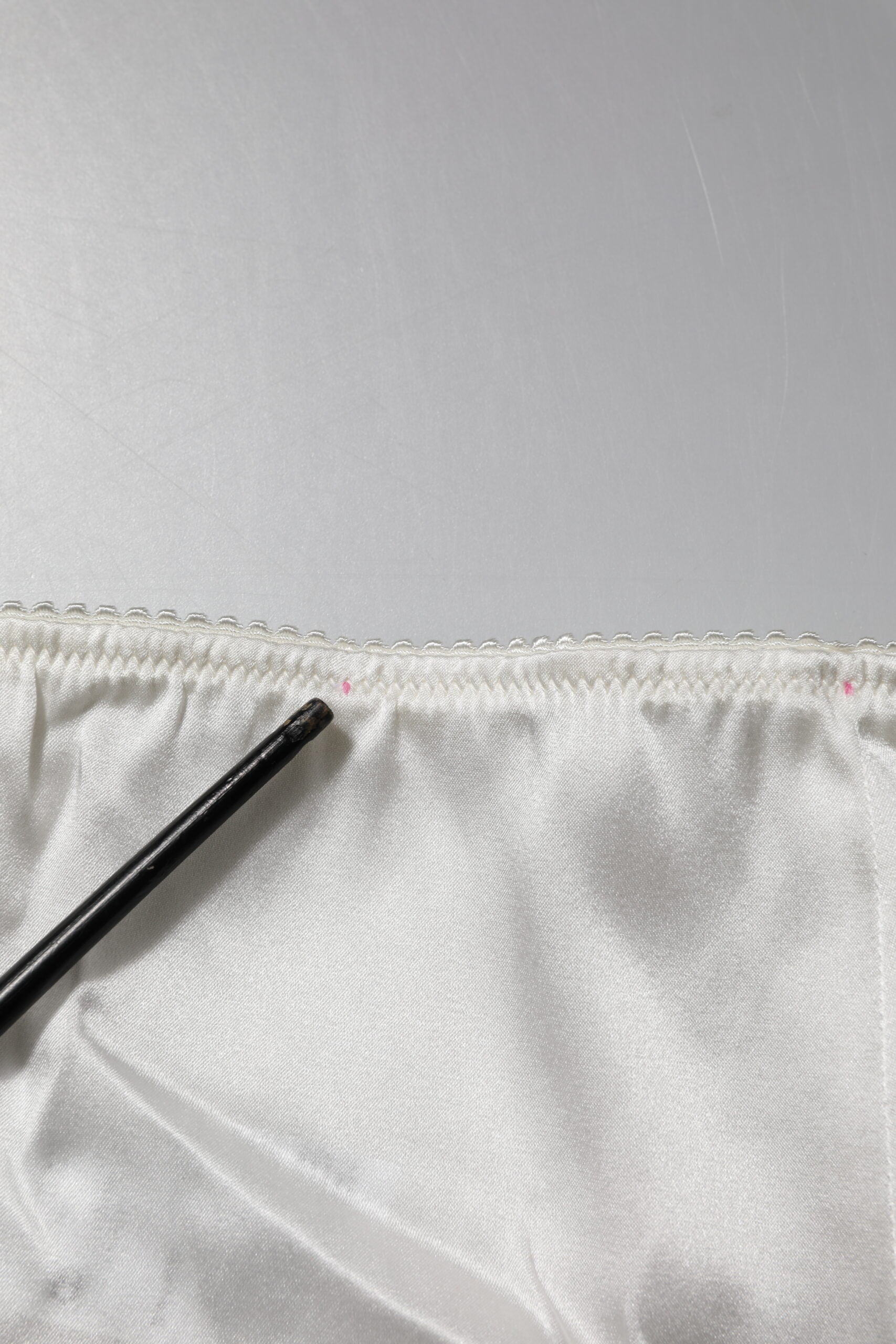 Dolce & Gabbana Ivory Silk Tapered High Waist Pants