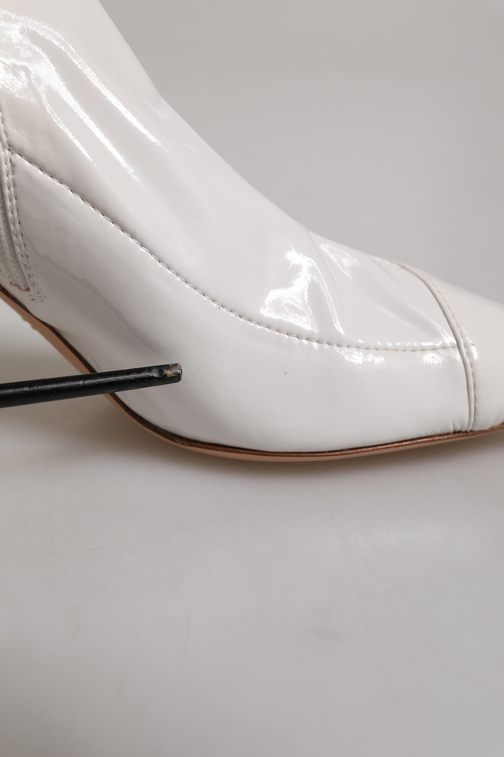 Elisabetta Franchi White Stiletto Heels Mid Calf Boots Shoes