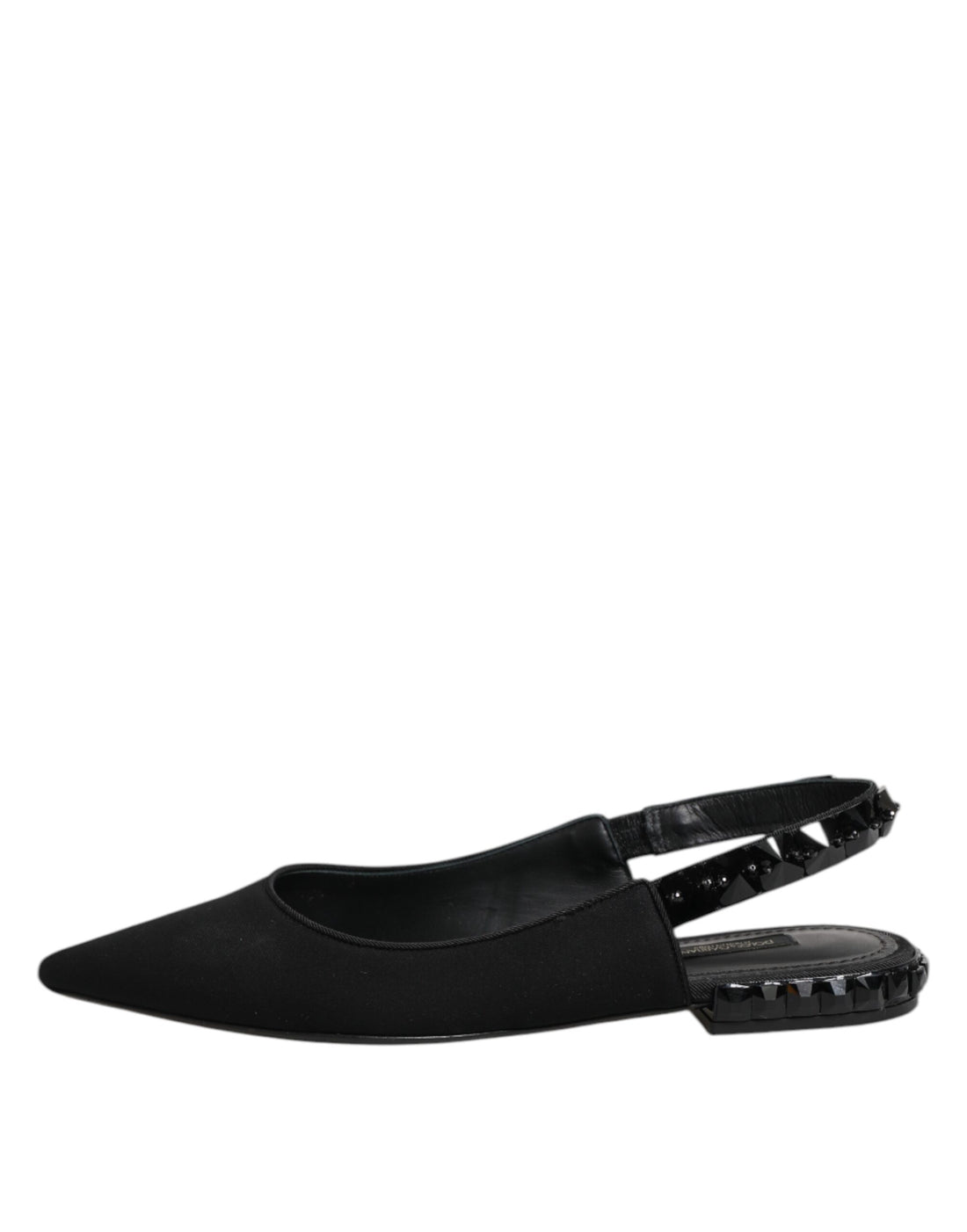 Zwarte Crystal Charmeuse Slingback Schoenen