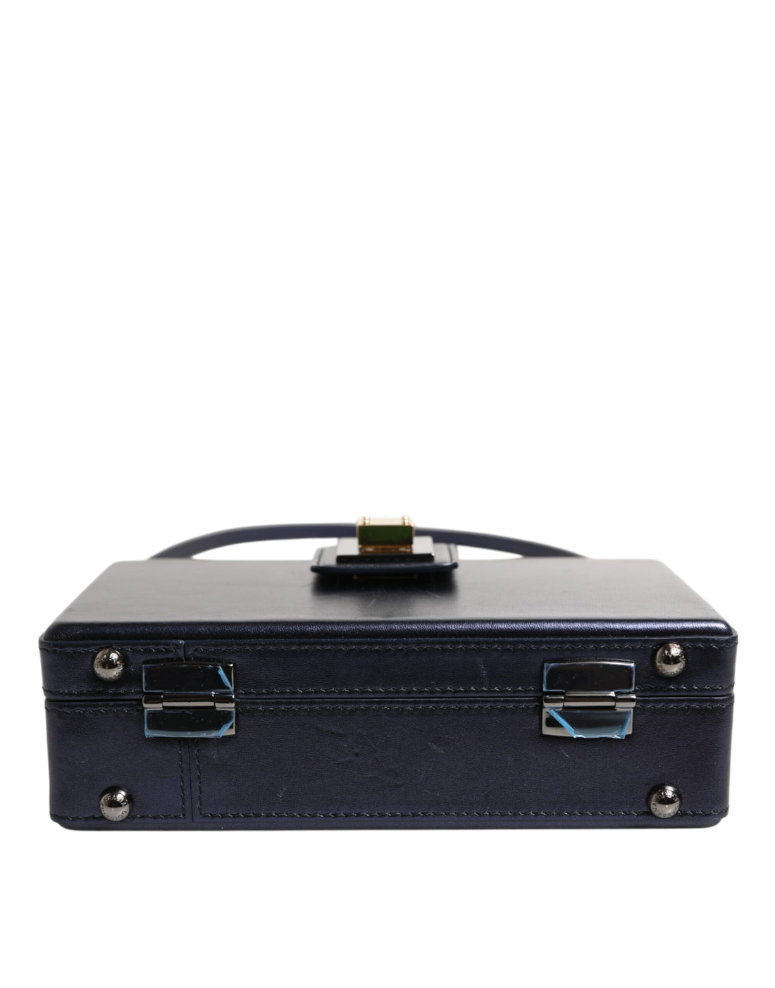 Dolce & Gabbana Blue DG BOX Lambskin Leather Crossbody Strap Bag