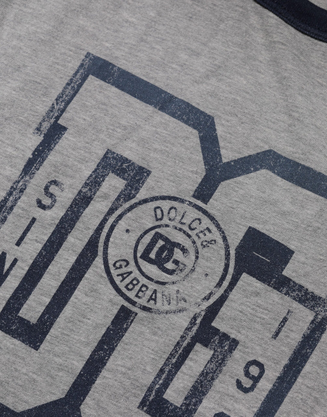 Dolce & Gabbana Gray DG Graphic Print Cotton Crewneck T-shirt