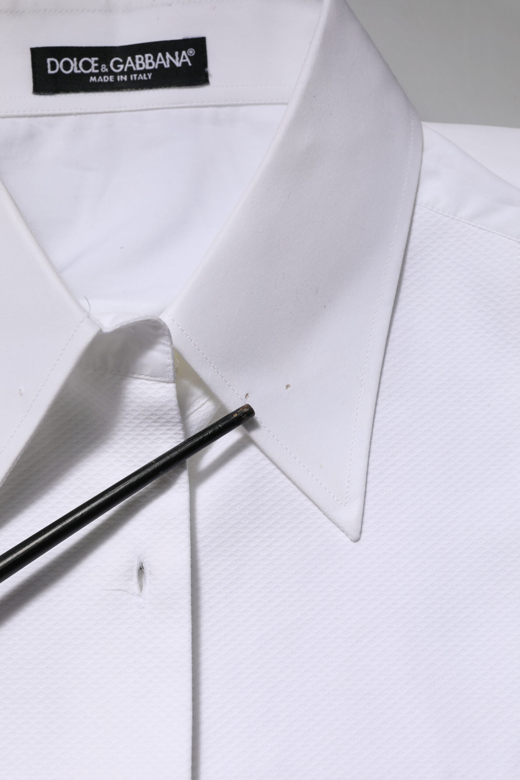 Dolce & Gabbana White Cotton Collared Long Sleeves Shirt Top