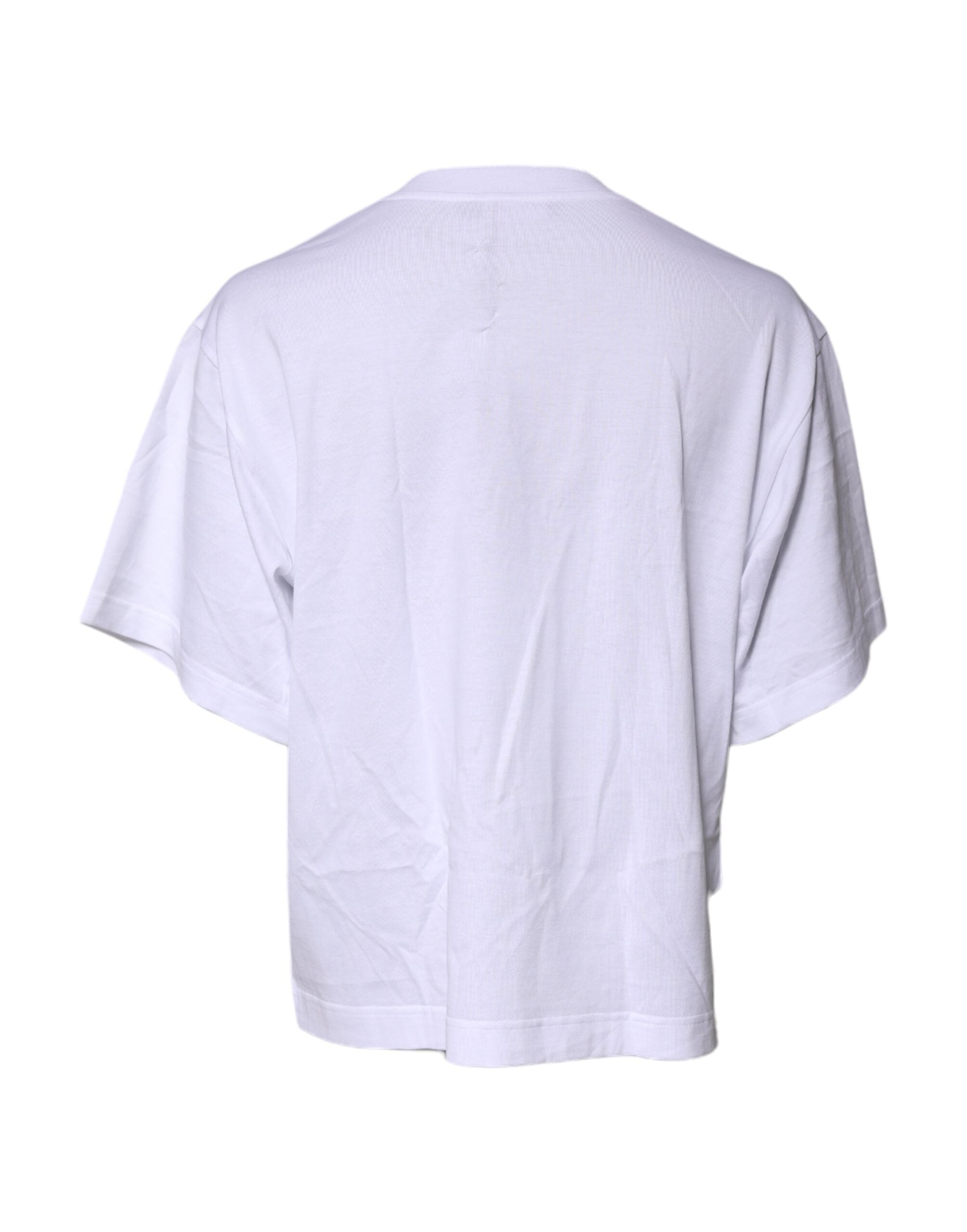 Wit T-shirt met korte mouwen en DG-logoprint