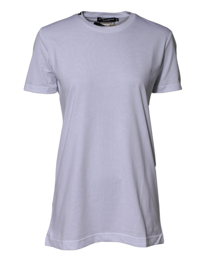 Dolce & Gabbana White Cotton Goodluck 2023 Crew NeckT-shirt