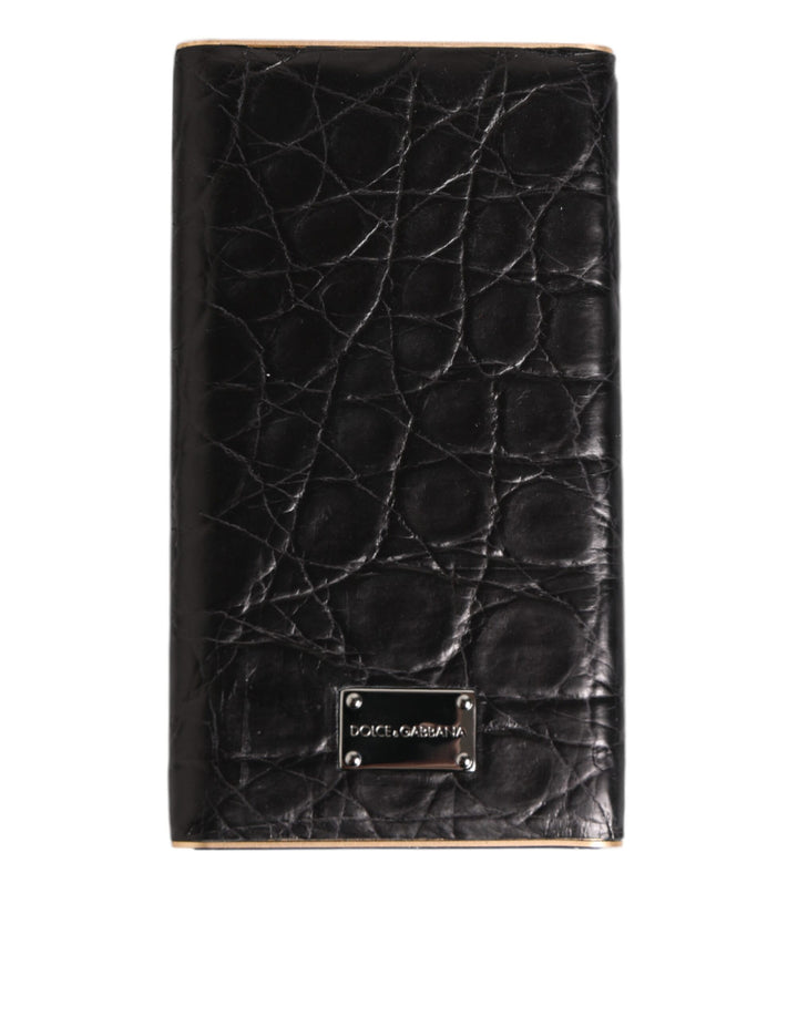 Dolce & Gabbana Black Leather Embossed Exotic 3000mAh  Power Bank Charger USB