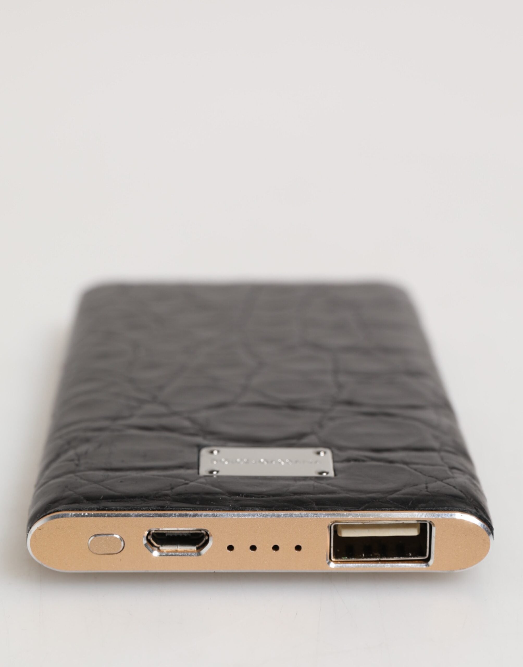 Zwart Leren Reliëf Exotische 3000mAh Powerbank Oplader USB