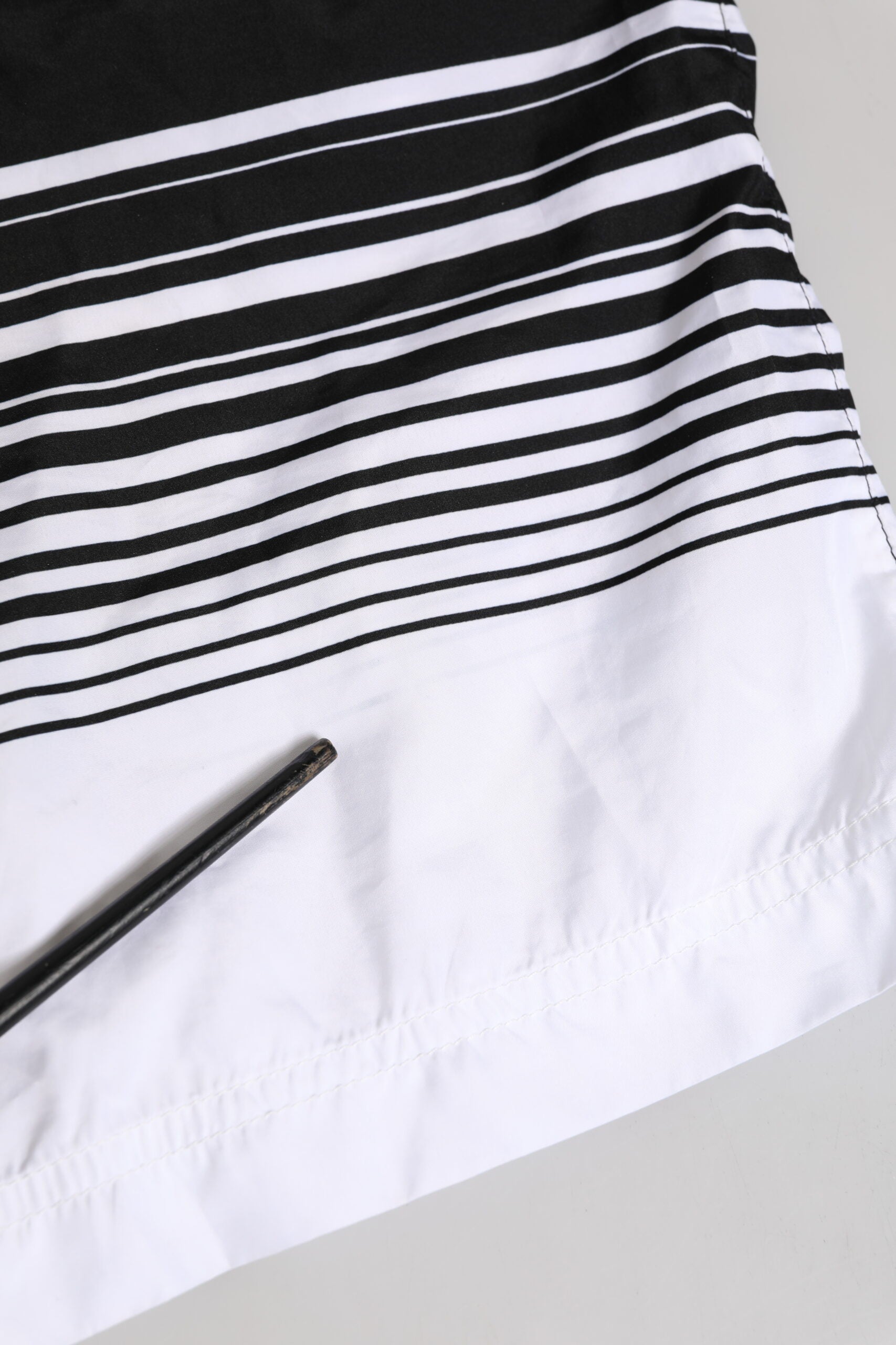 Dolce & Gabbana Black White Striped DG Logo Men Short  Swimwear