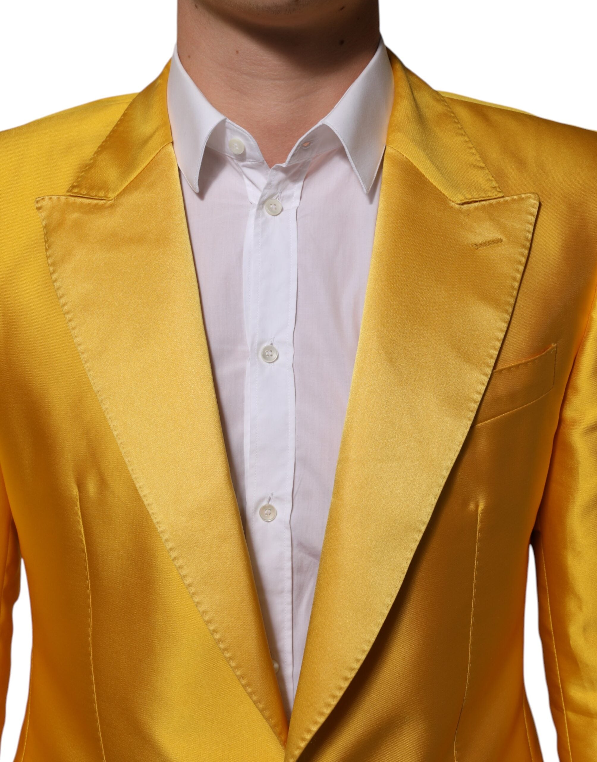 Dolce & Gabbana Yellow 2 Piece Silk Blend Men Suit SICILIA