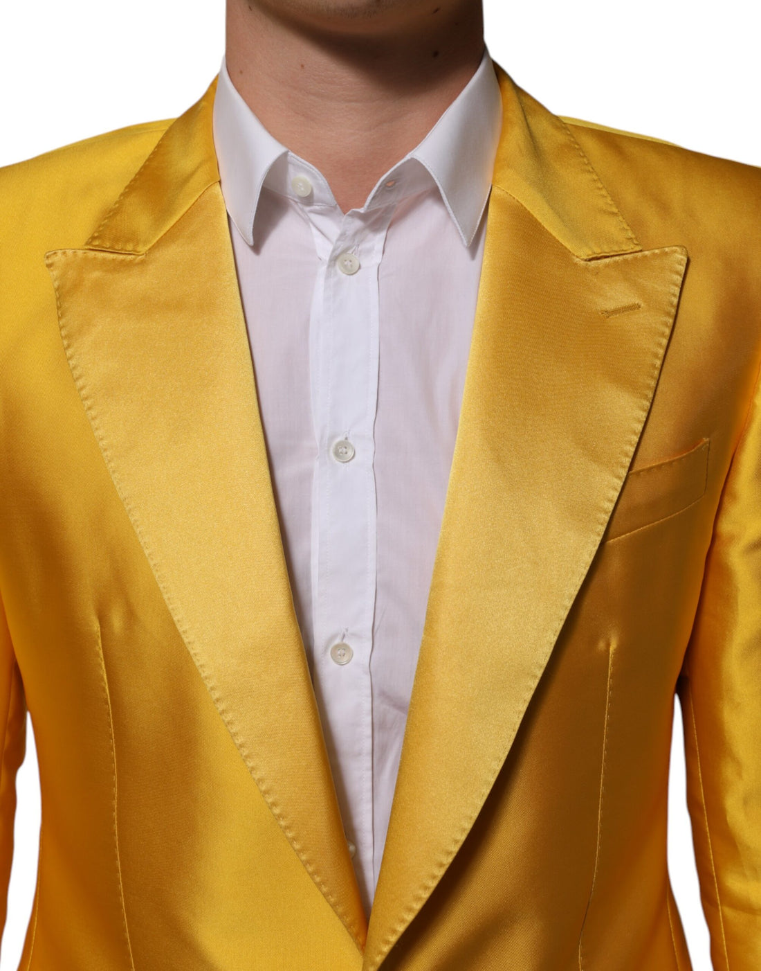 Dolce & Gabbana Yellow 2 Piece Silk Blend Men Suit SICILIA