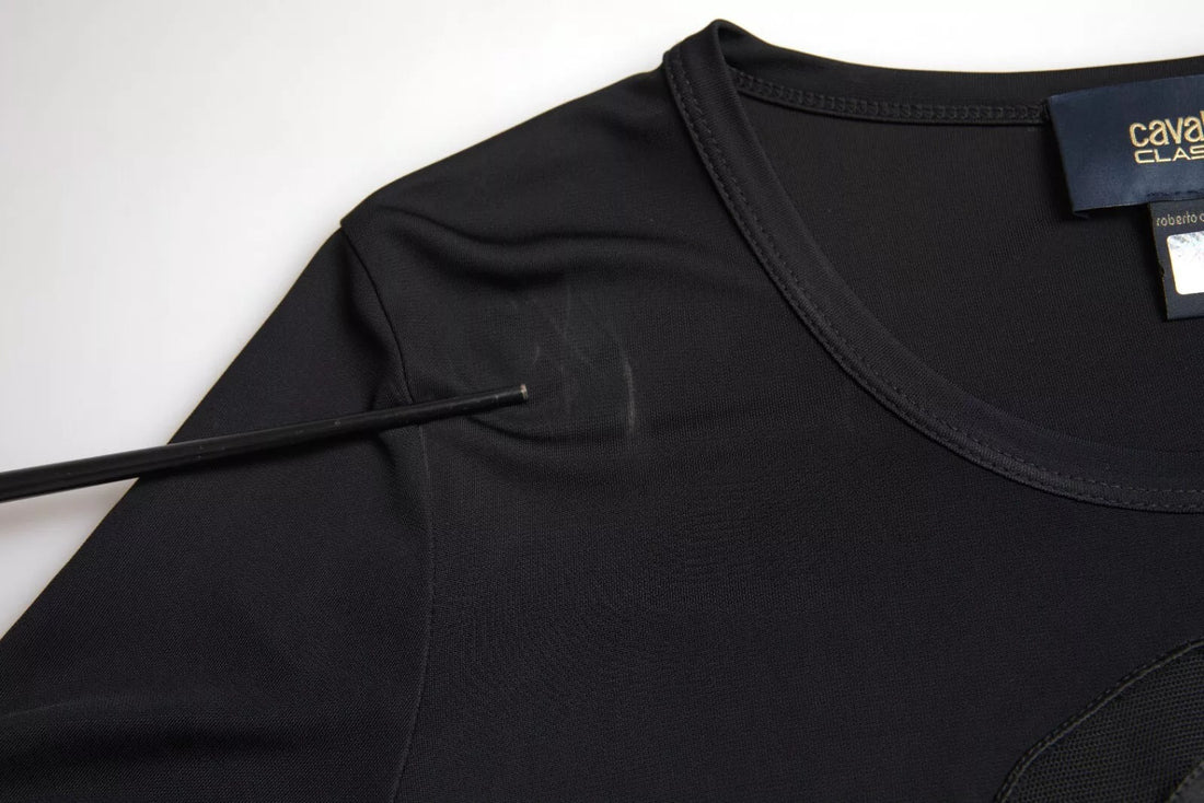 Roberto Cavalli Black Viscose Round Neck CLASS T-shirt